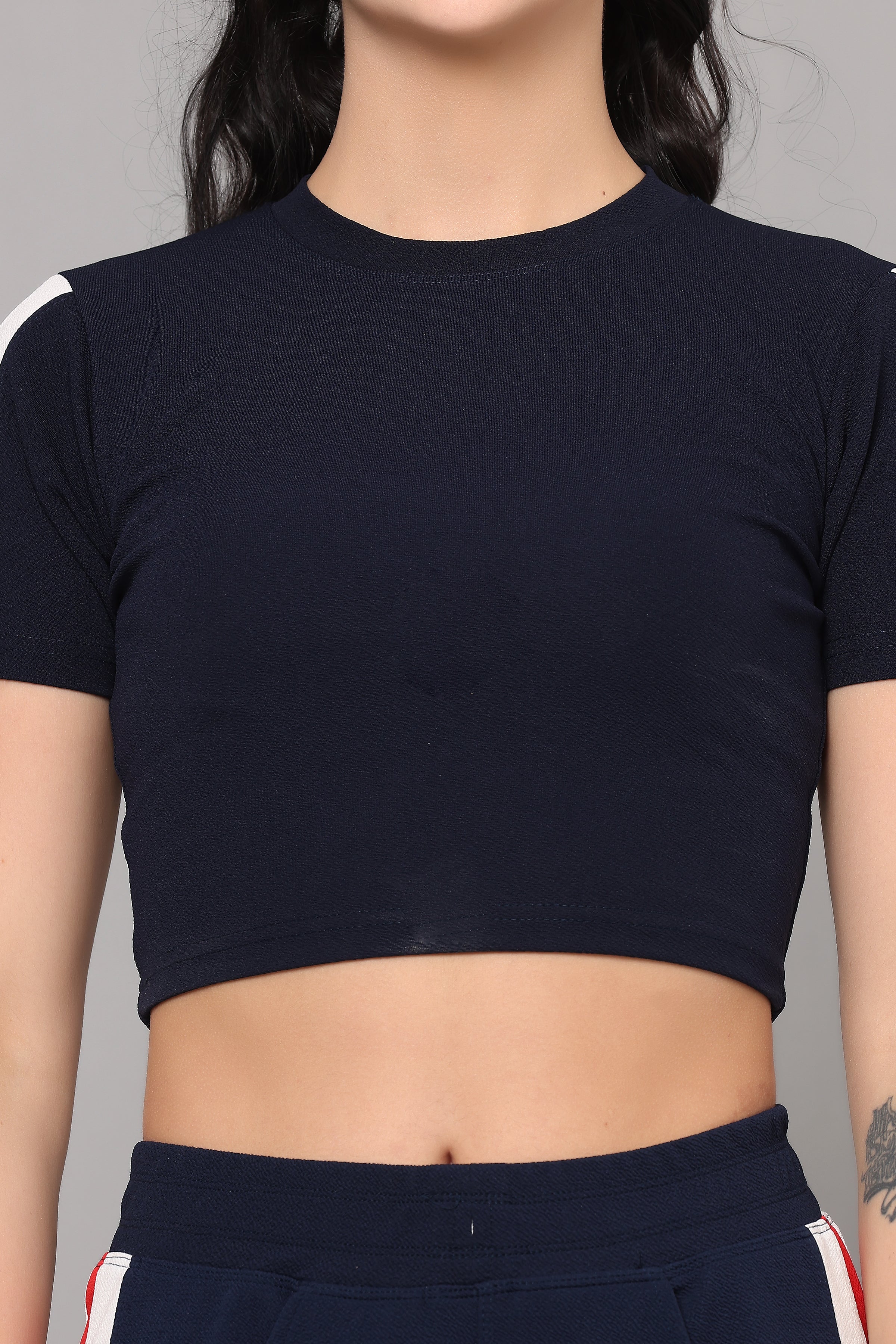 Women's Maroon Workout Crop Top & Pant Set