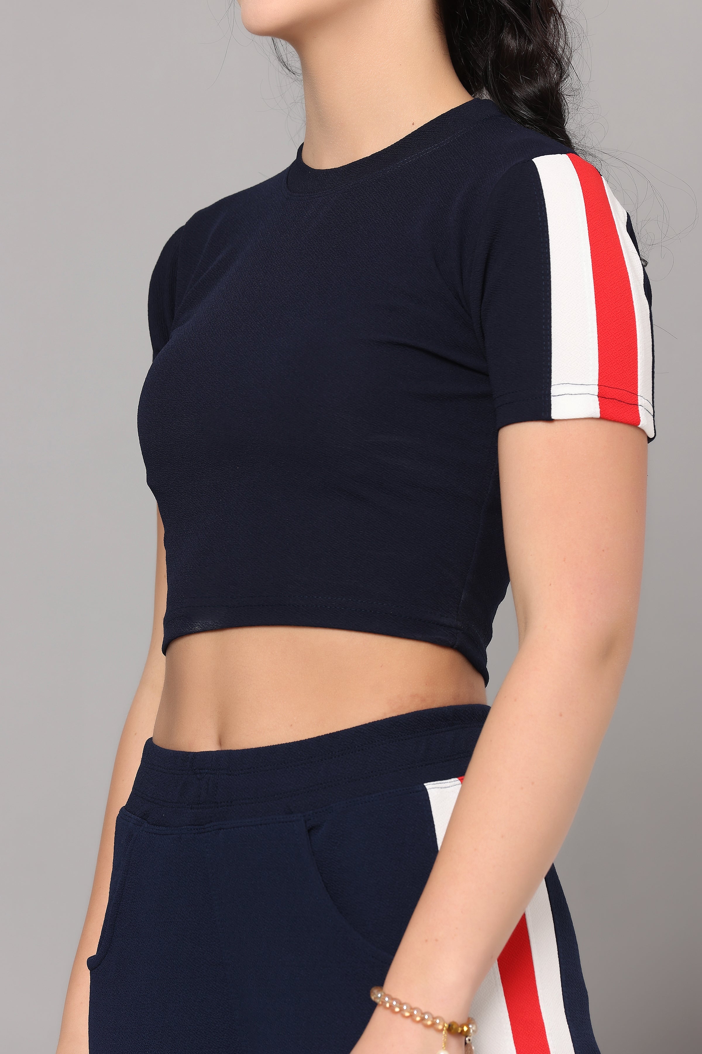 Women's Maroon Workout Crop Top & Pant Set