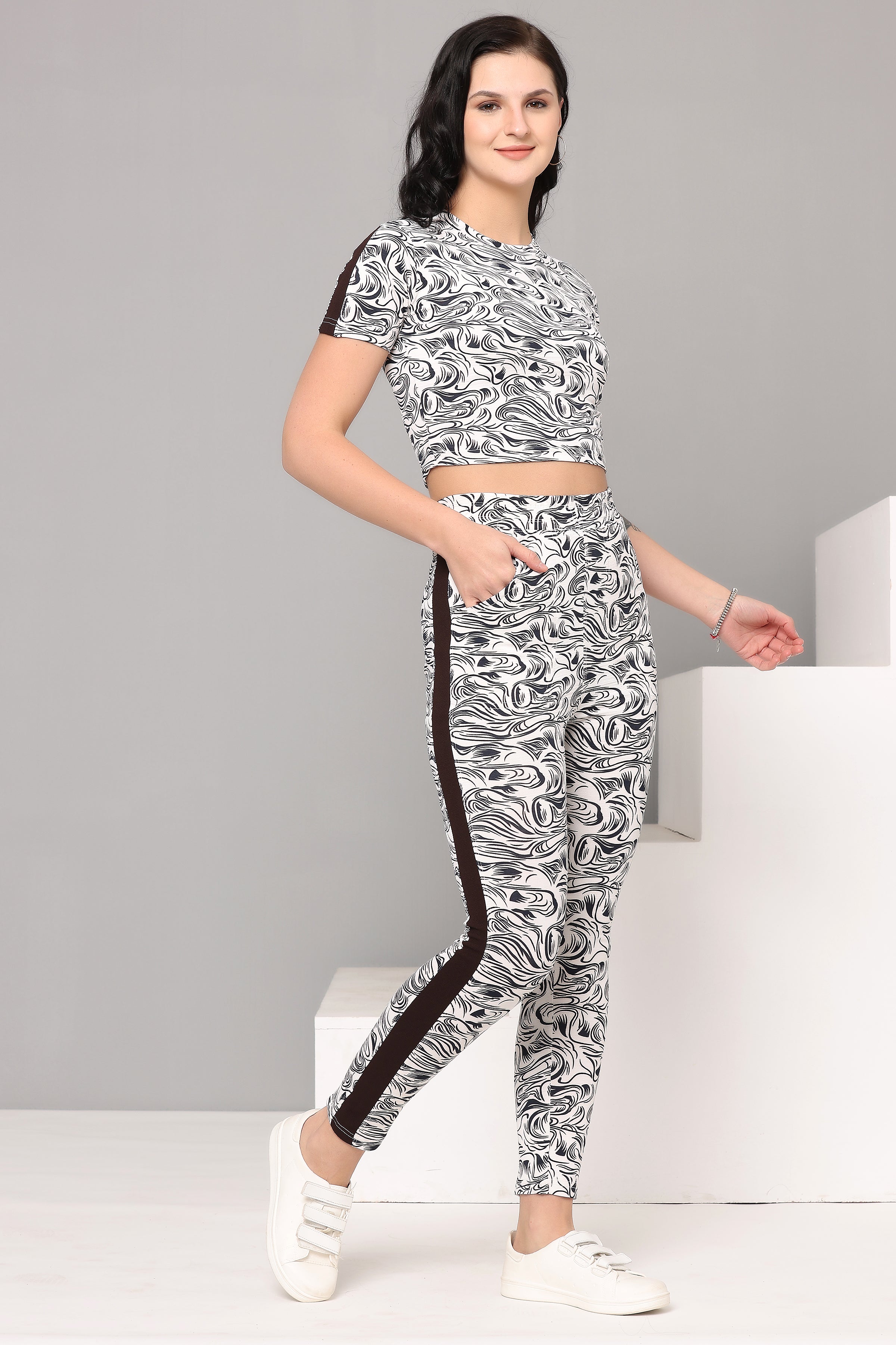 Women's Workout Crop Top & Jeggings Set | Yoga and Workout Co-ord Set for Women and Girls | Stylish Activewear