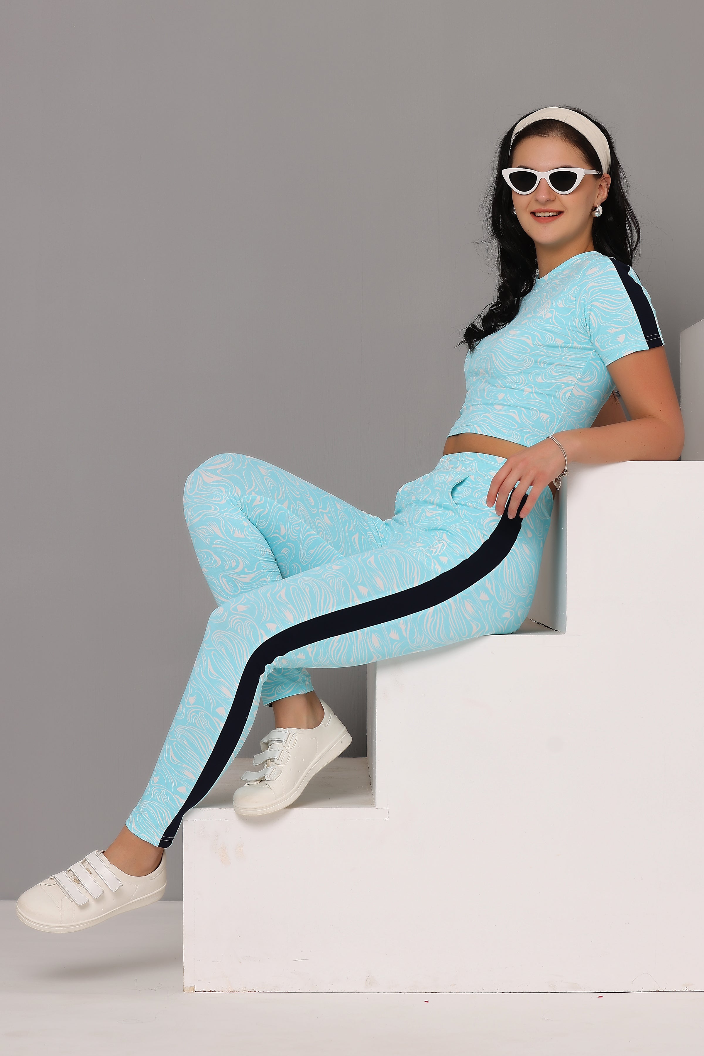 Women's Workout Crop Top & Jeggings Set | Yoga and Workout Co-ord Set for Women and Girls | Stylish Activewear