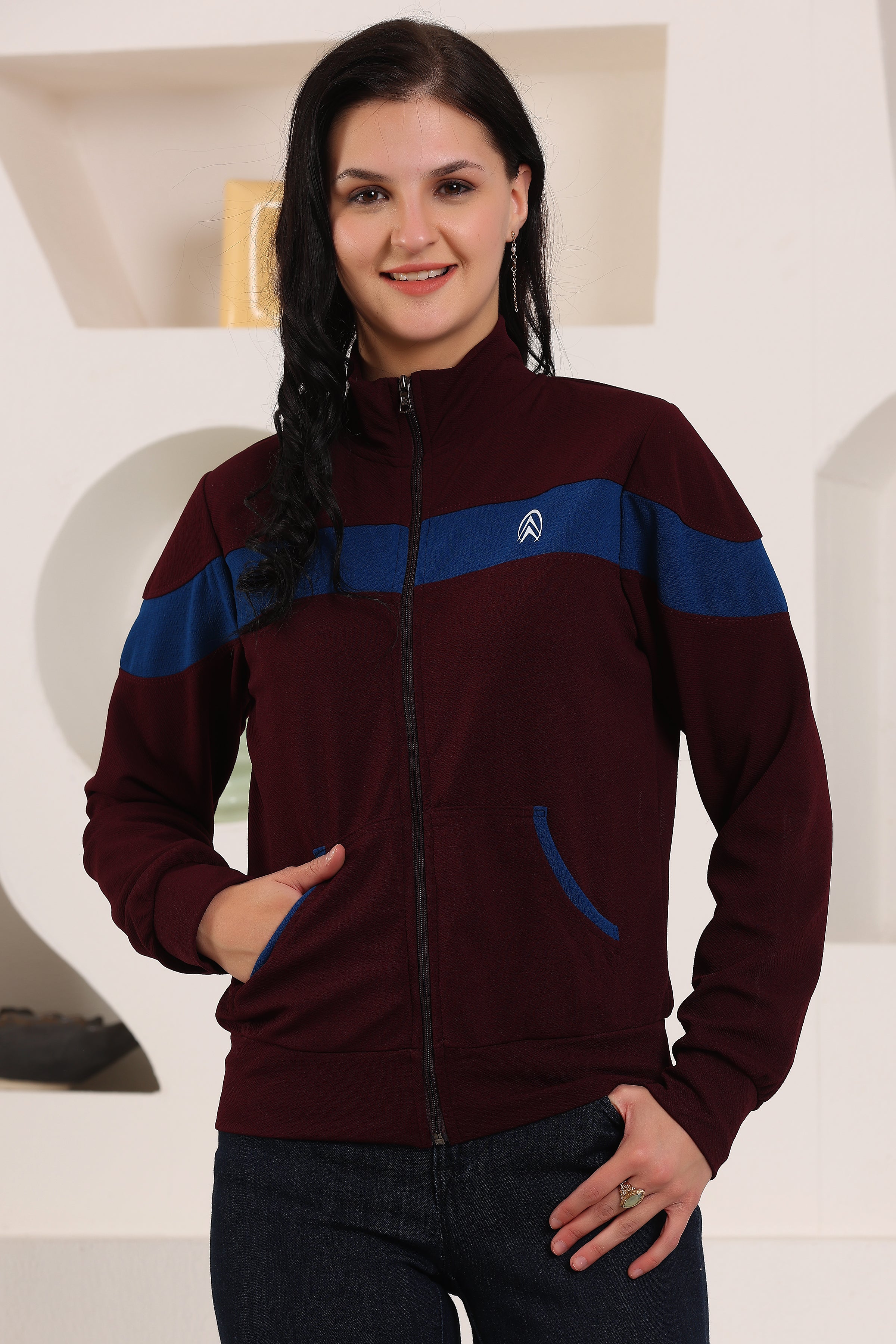 Women's Atheletic Gym Running Sports TrackJacket | Women Striped Sports Jacket | Full Zip Long Sleeve Shirts Hiking Outdoor Pockets | Athletic Jacket Sun Protection
