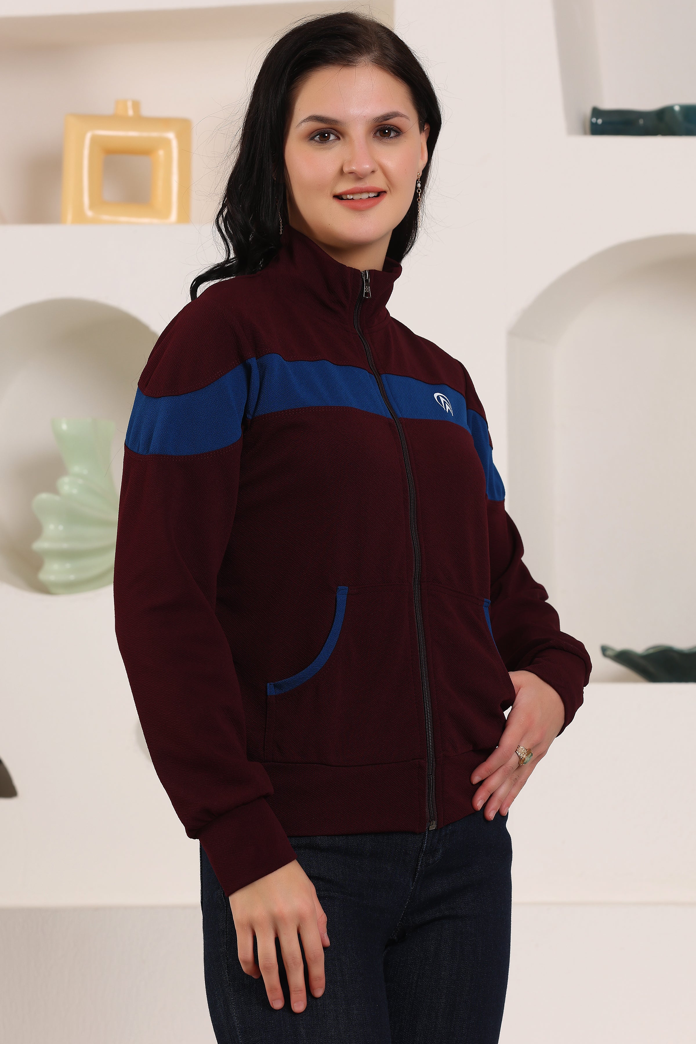 Women's Atheletic Gym Running Sports TrackJacket | Women Striped Sports Jacket | Full Zip Long Sleeve Shirts Hiking Outdoor Pockets | Athletic Jacket Sun Protection