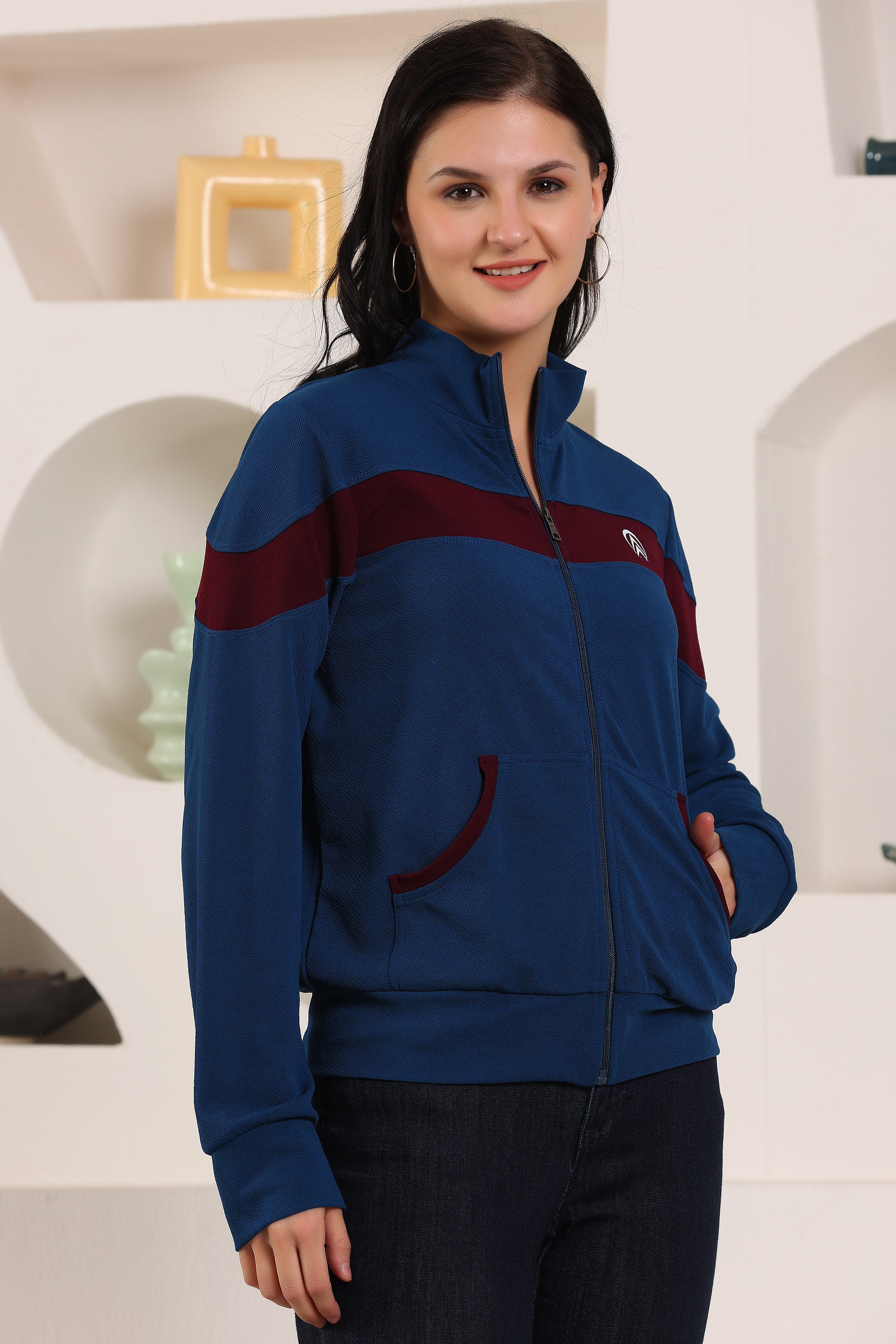 Women's Atheletic Gym Running Sports TrackJacket | Women Striped Sports Jacket | Full Zip Long Sleeve Shirts Hiking Outdoor Pockets | Athletic Jacket Sun Protection