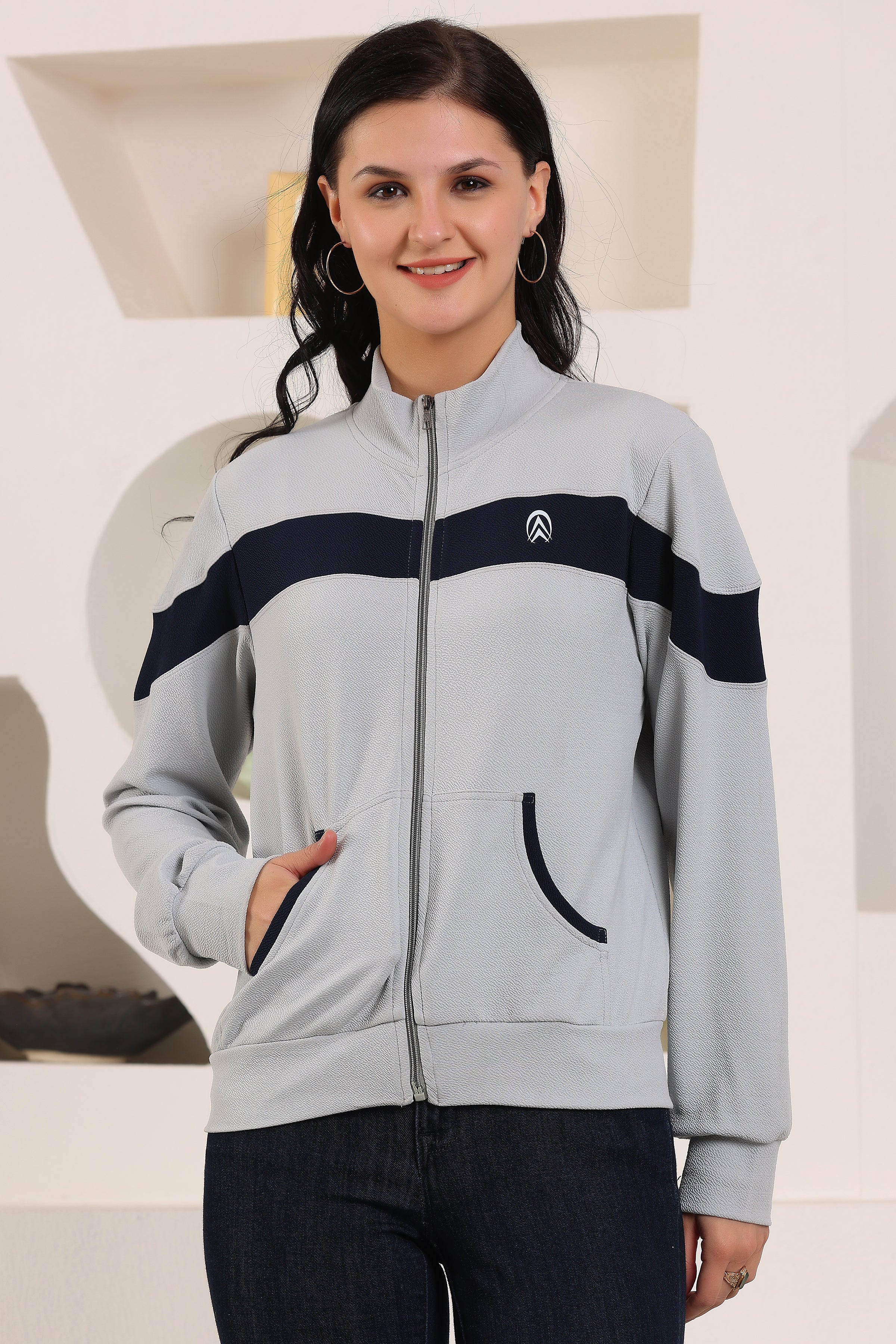 Women's Atheletic Gym Running Sports TrackJacket | Women Striped Sports Jacket | Full Zip Long Sleeve Shirts Hiking Outdoor Pockets | Athletic Jacket Sun Protection