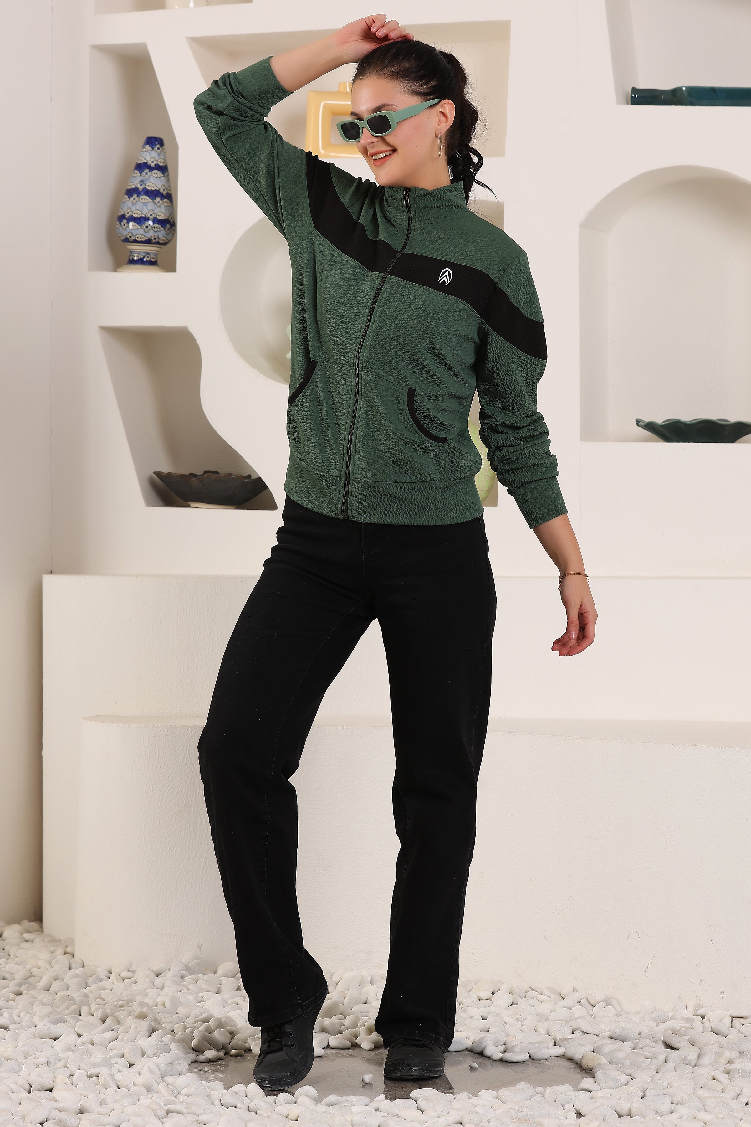 Women's Atheletic Gym Running Sports TrackJacket | Women Striped Sports Jacket | Full Zip Long Sleeve Shirts Hiking Outdoor Pockets | Athletic Jacket Sun Protection