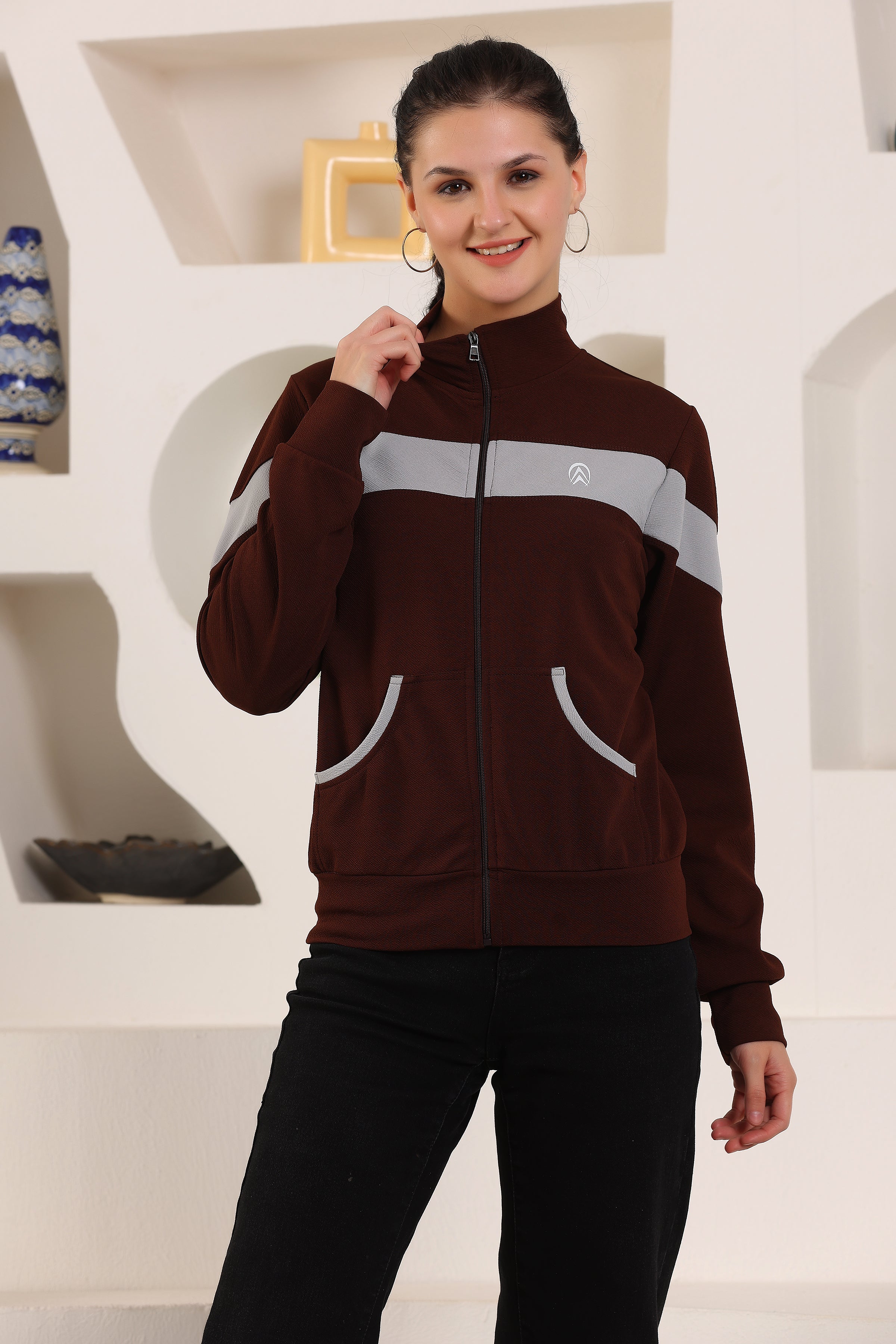 Women's Atheletic Gym Running Sports TrackJacket | Women Striped Sports Jacket | Full Zip Long Sleeve Shirts Hiking Outdoor Pockets | Athletic Jacket Sun Protection