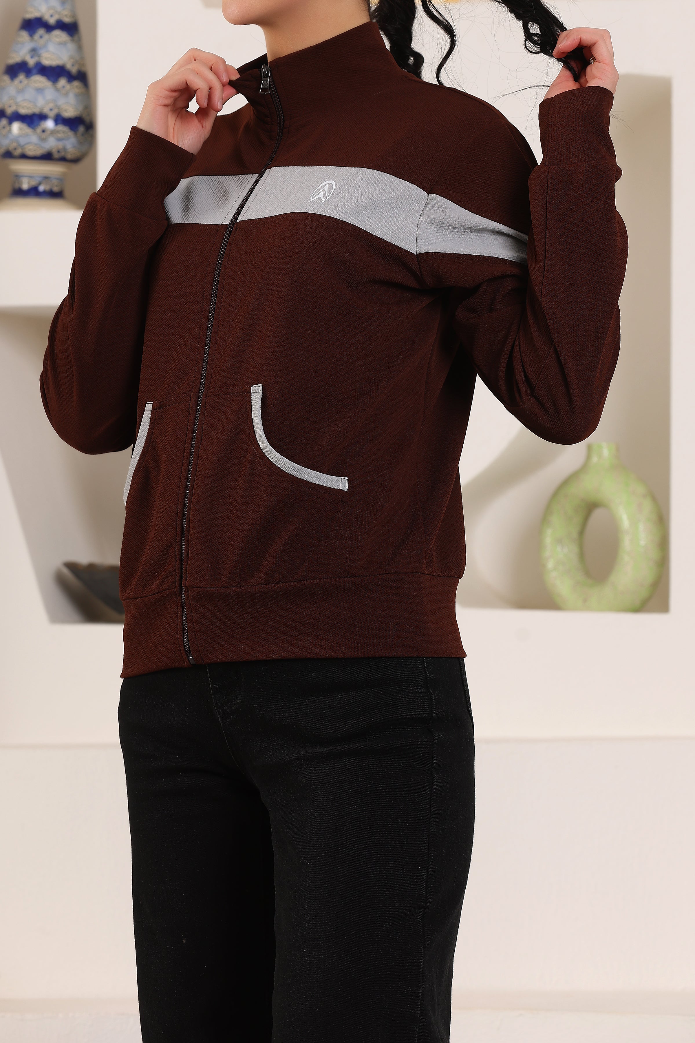 Women's Atheletic Gym Running Sports TrackJacket | Women Striped Sports Jacket | Full Zip Long Sleeve Shirts Hiking Outdoor Pockets | Athletic Jacket Sun Protection