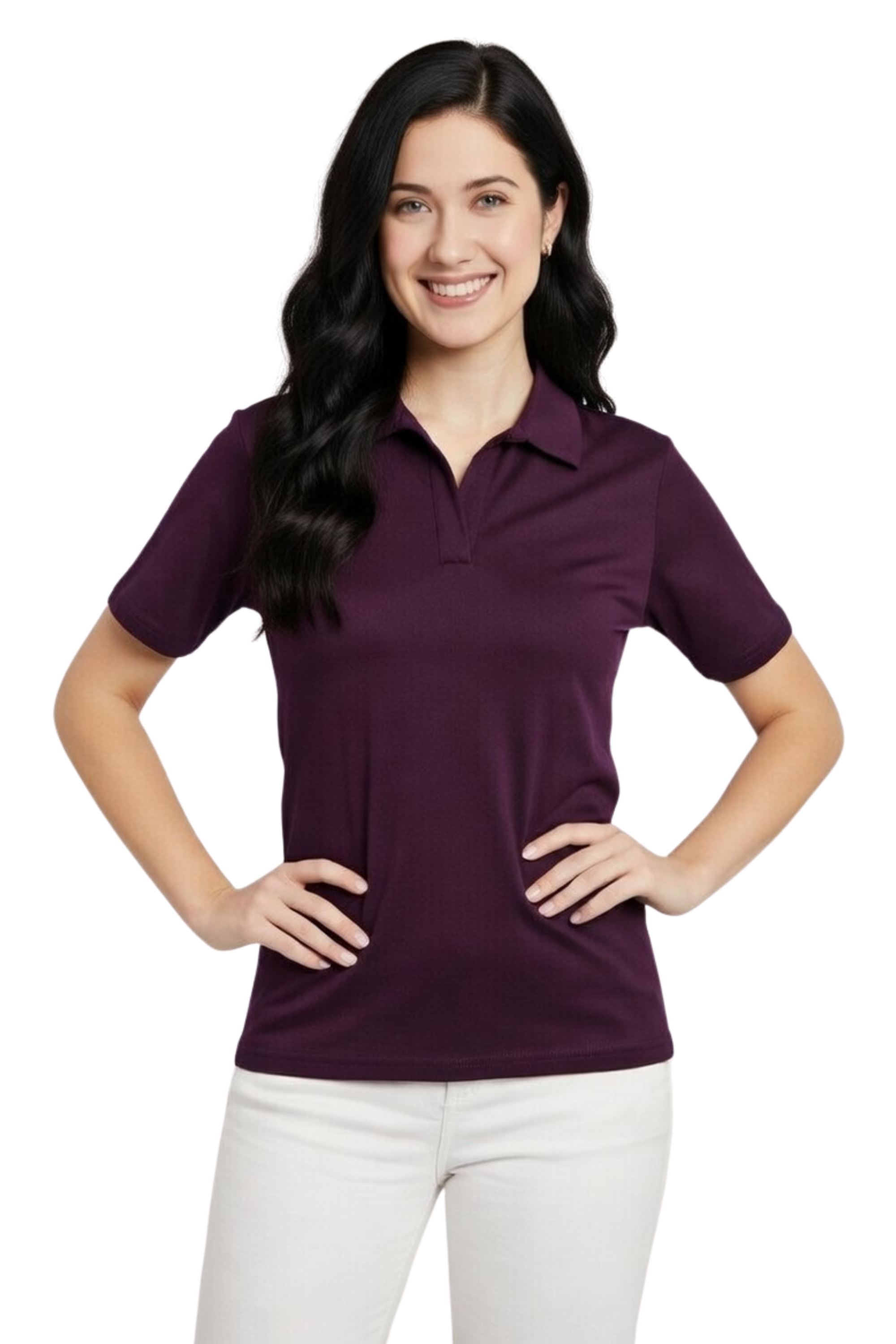 Women’s Short Sleeve Polo T-Shirt | Casual Cotton Blend Collared Tee