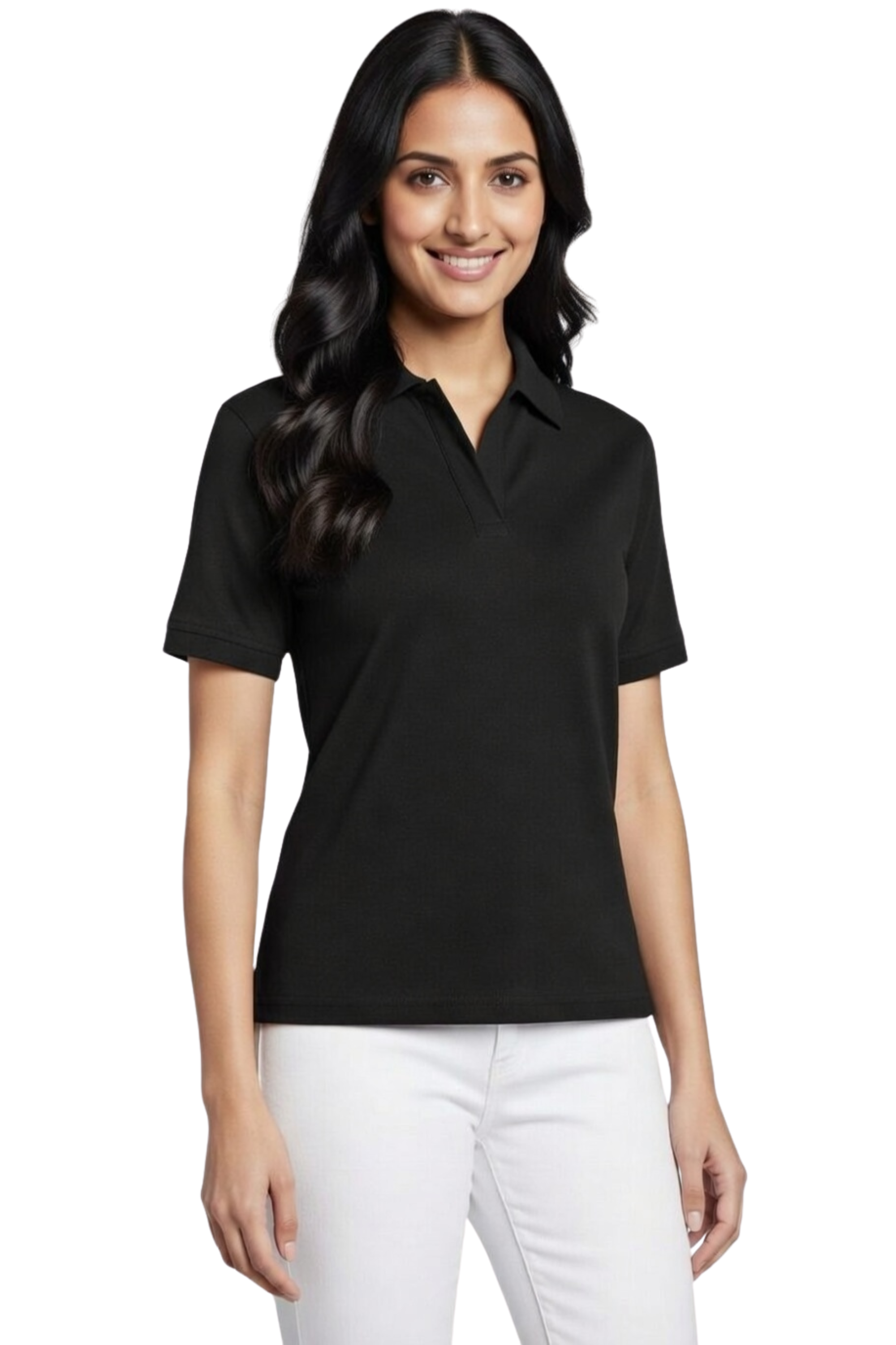 Women’s Short Sleeve Polo T-Shirt | Casual Cotton Blend Collared Tee