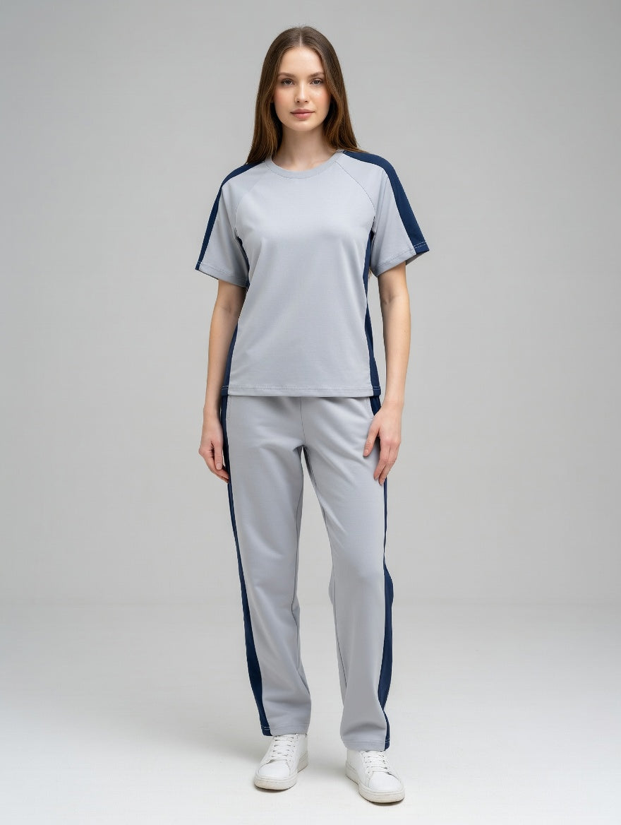 Women Activewear Co-Ord Set | T-Shirt & Track Pant Set | Gym & Sports Wear | Casual & Running Outfit for Women - Maroon