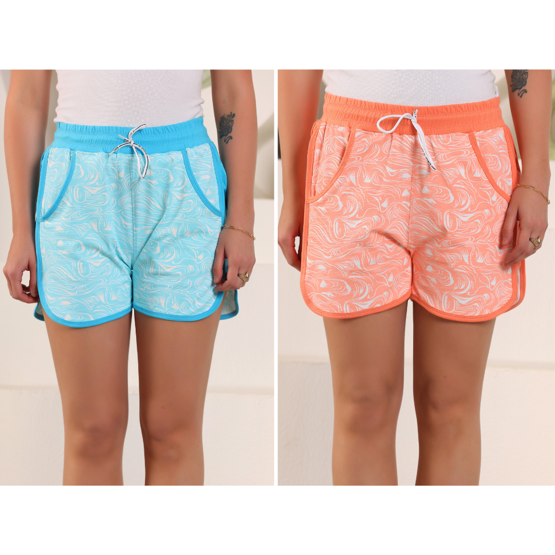 Zicada Women’s Polyester Sports Shorts (Pack of 2) | Lightweight Quick-Dry Gym & Running Shorts for Daily Wear
