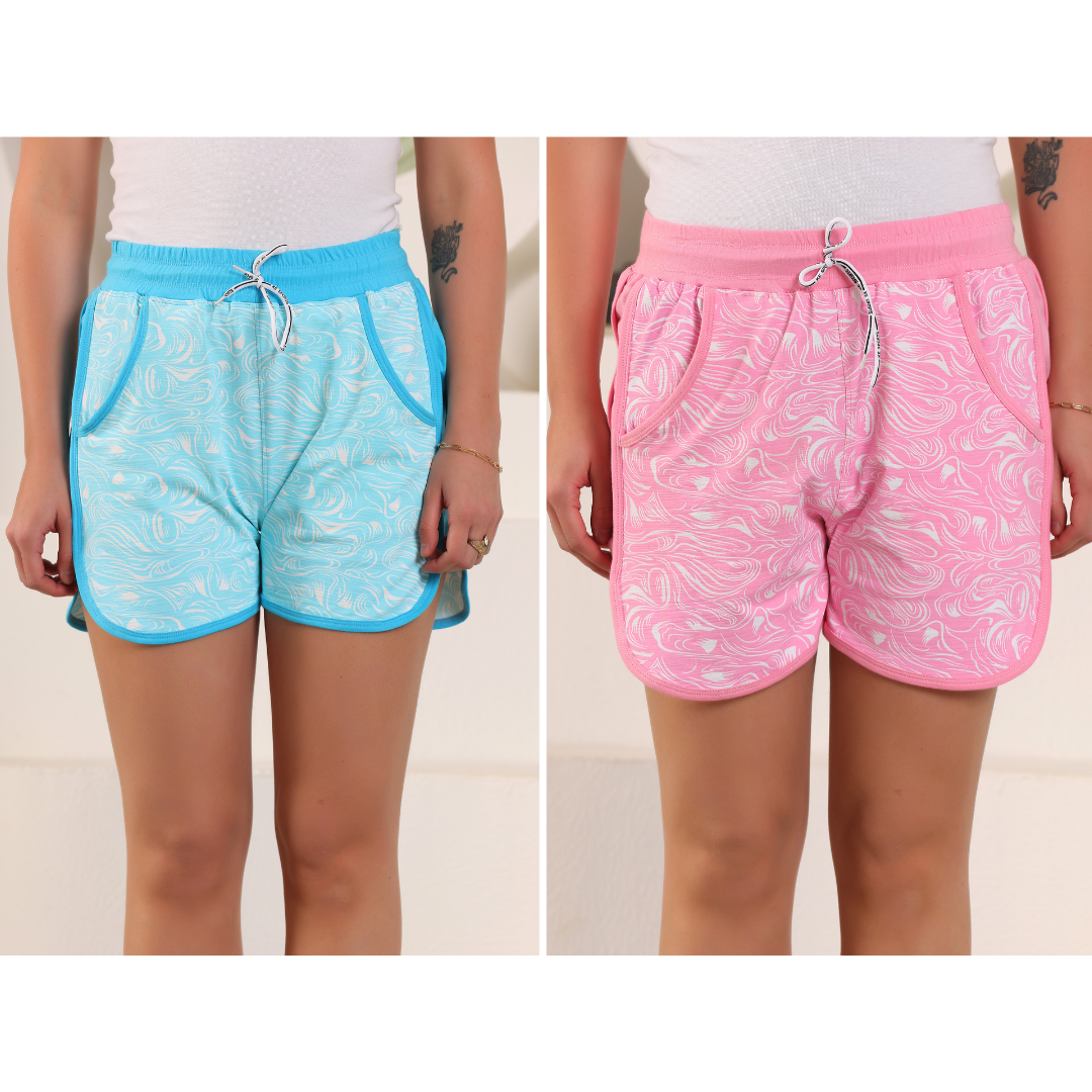 Zicada Women’s Polyester Sports Shorts (Pack of 2) | Lightweight Quick-Dry Gym & Running Shorts for Daily Wear