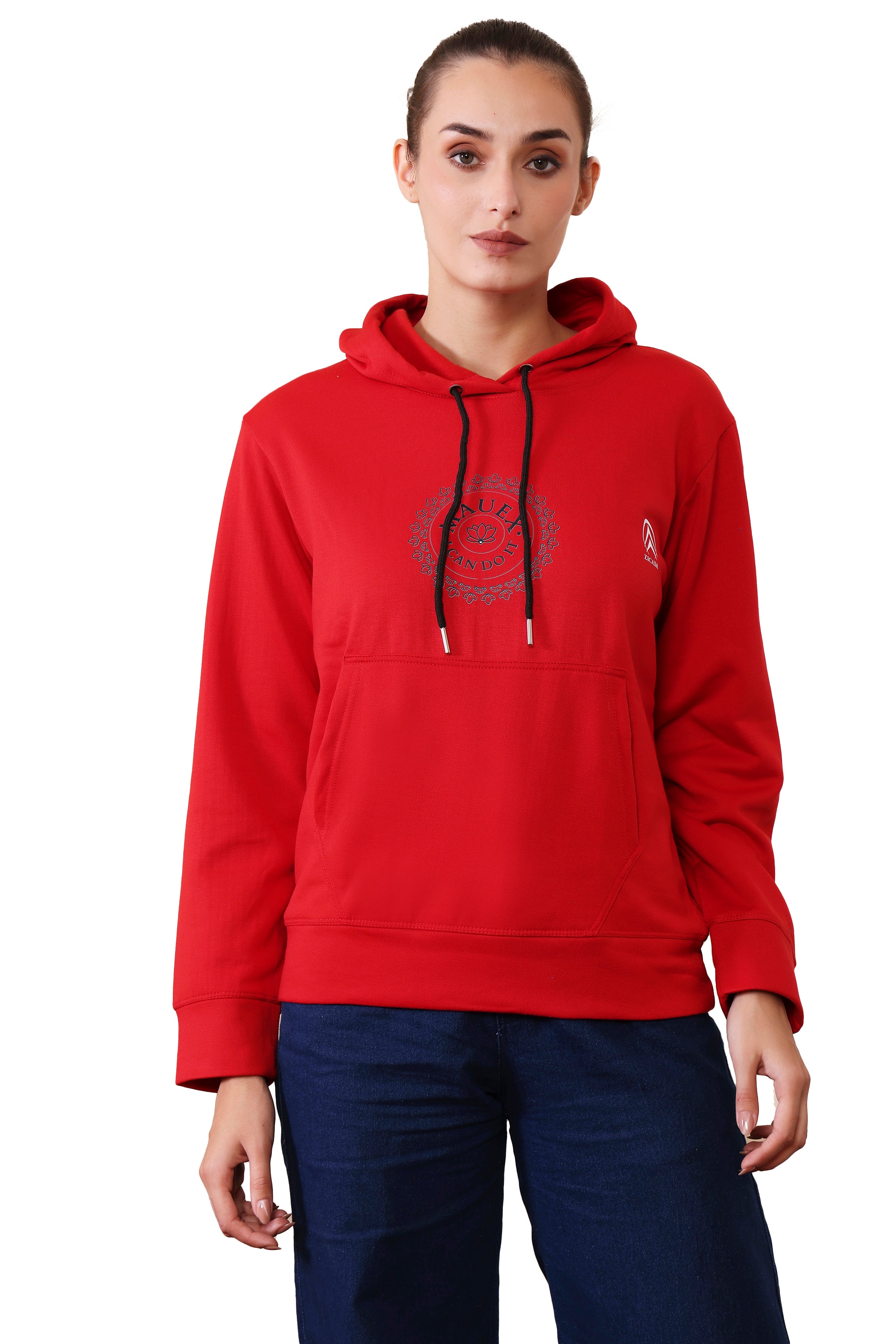 Women's Sweatshirts Cotton Regular Fit Hooded Neck with Hoodies, Womens Casual Hoodies Fleece Material Long Sleeves Solid Sweatshirt with Pockets, Oversized Hoodies