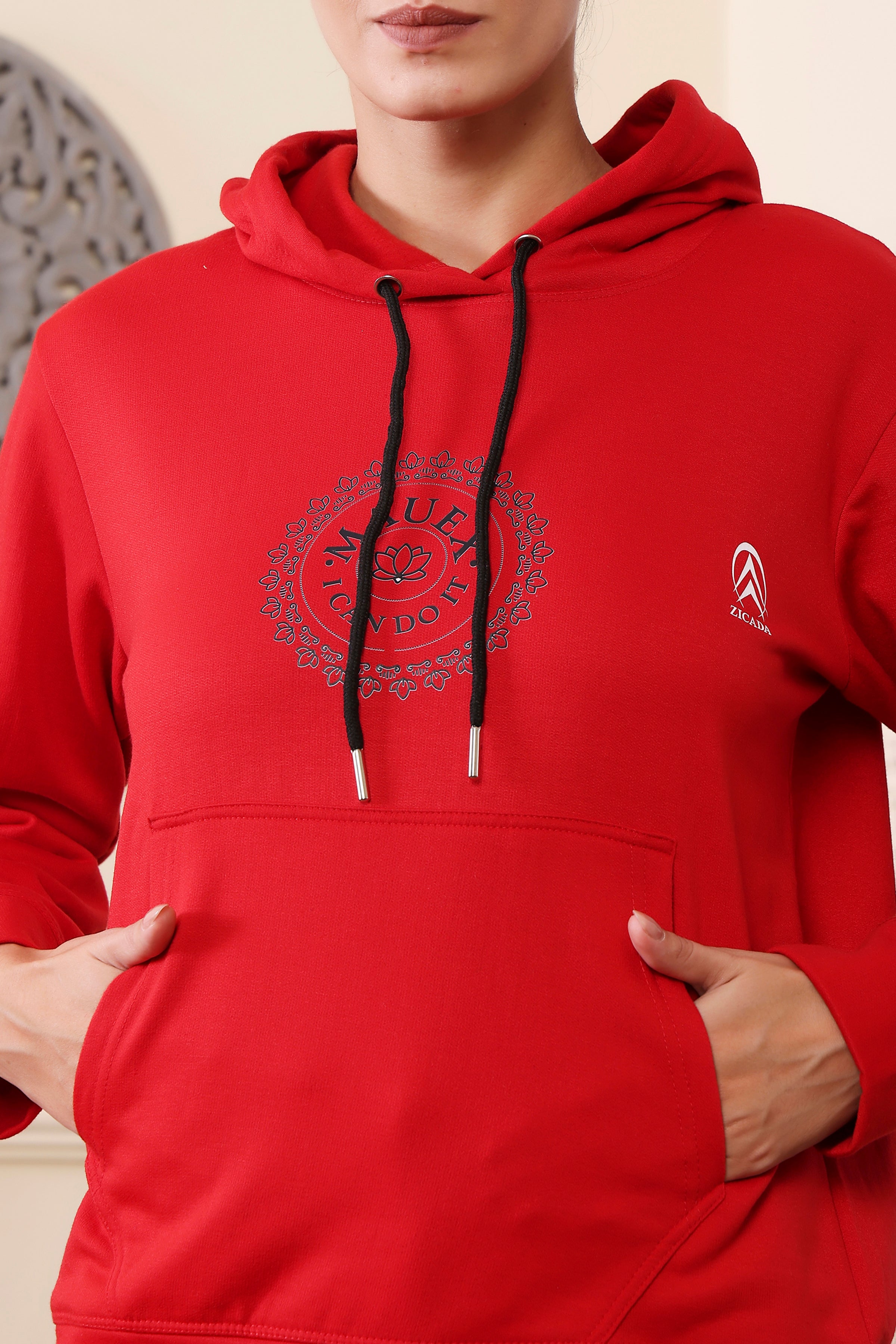 Women's Sweatshirts Cotton Regular Fit Hooded Neck with Hoodies, Womens Casual Hoodies Fleece Material Long Sleeves Solid Sweatshirt with Pockets, Oversized Hoodies