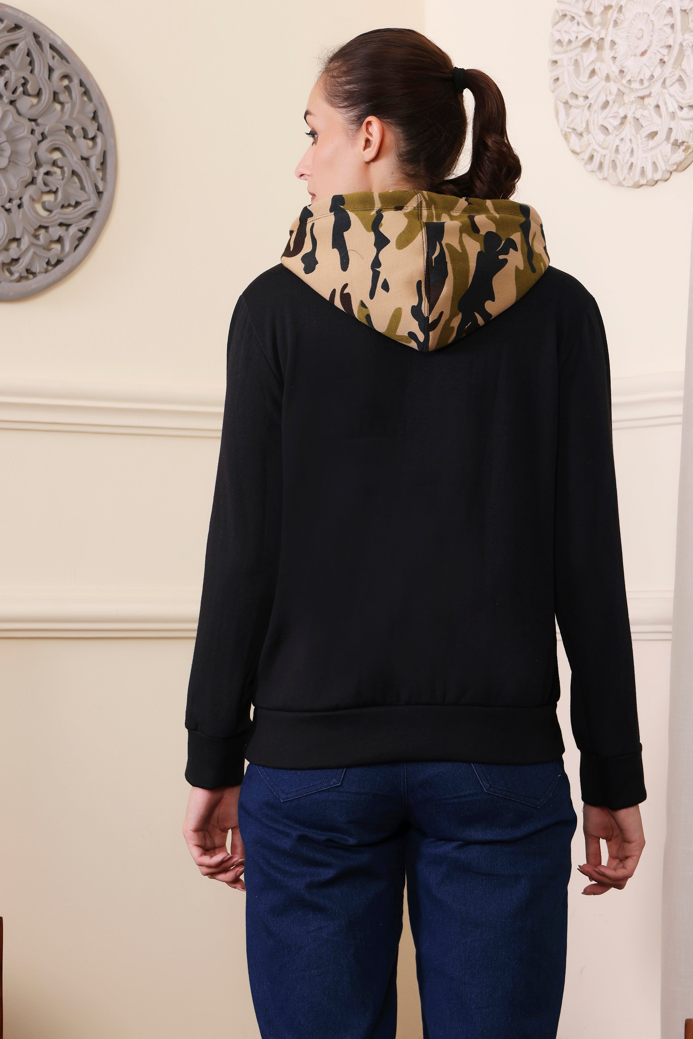 Women's Regular Fit Hooded Neck Soft Cotton Blend Warm and Cozy | Stylish Design with Kangaroo Pockets and Adjustable Draw Strings | Stay Cozy and Stylish with Our Premium Hoodie