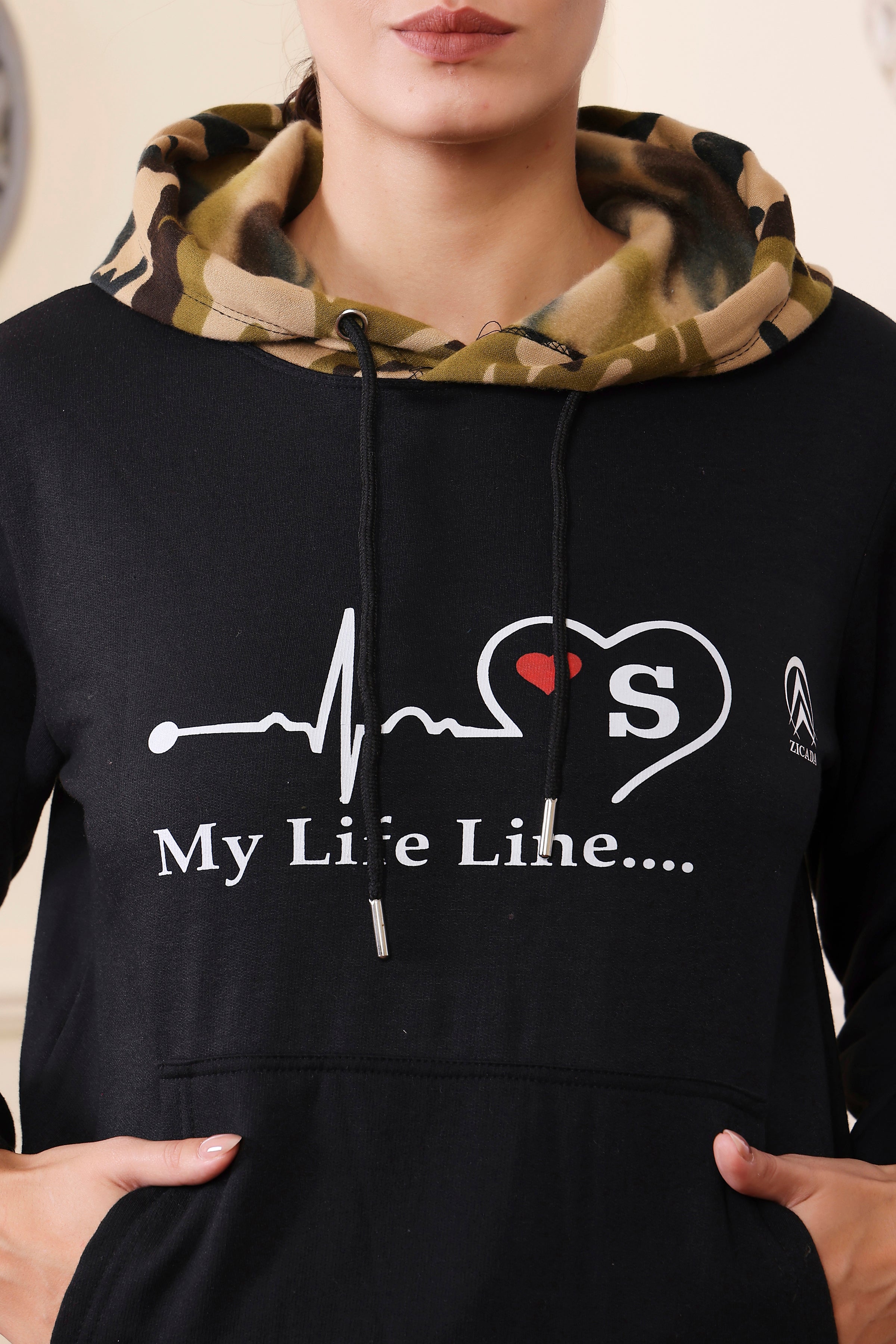 Women's Regular Fit Hooded Neck Soft Cotton Blend Warm and Cozy | Stylish Design with Kangaroo Pockets and Adjustable Draw Strings | Stay Cozy and Stylish with Our Premium Hoodie