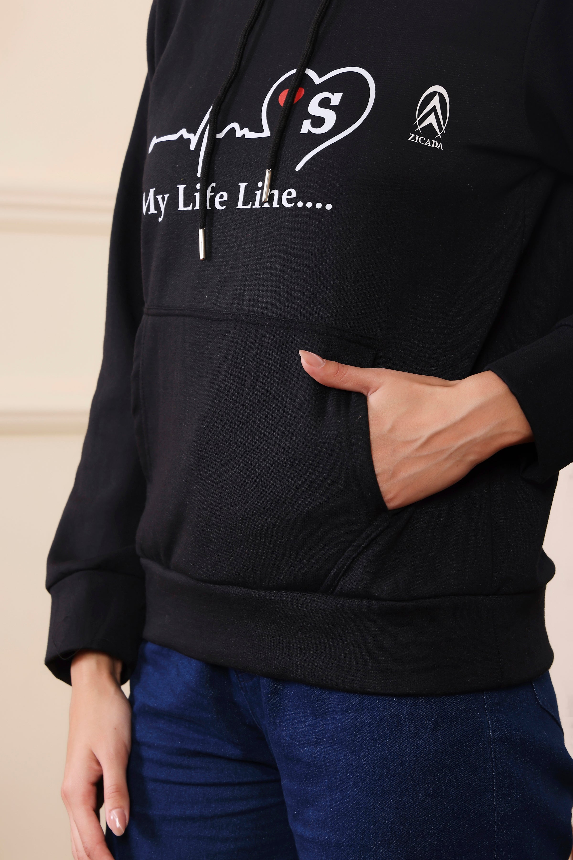 Women's Regular Fit Hooded Neck Soft Cotton Blend Warm and Cozy | Stylish Design with Kangaroo Pockets and Adjustable Draw Strings | Stay Cozy and Stylish with Our Premium Hoodie