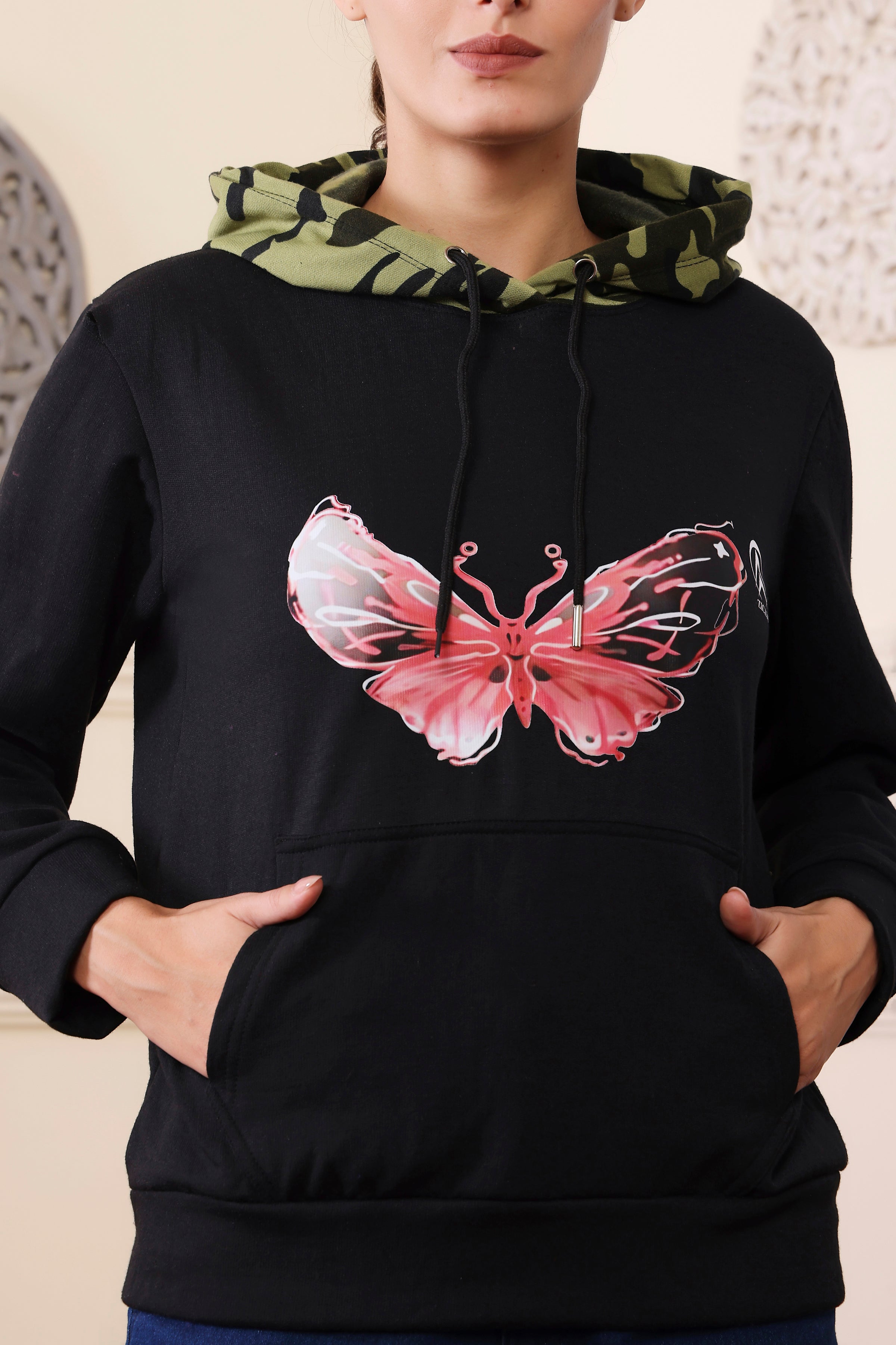 Women's Regular Fit Hooded Neck Ultra Soft Cotton Blend Warm and Cozy | Stylish Design with Kangaroo Pockets and Adjustable Draw Strings and Sizes