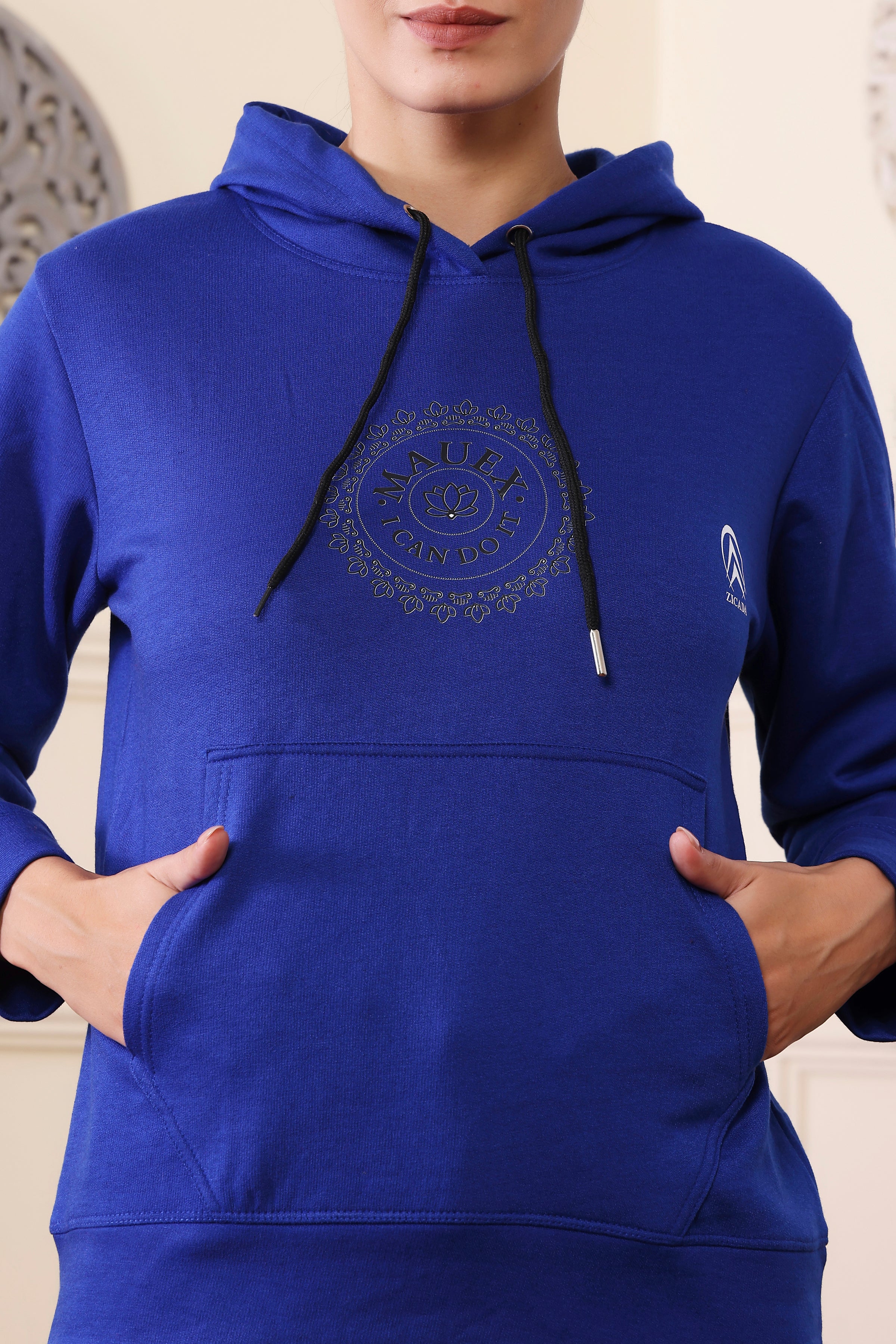 Women's Sweatshirts Cotton Regular Fit Hooded Neck with Hoodies, Womens Casual Hoodies Fleece Material Long Sleeves Solid Sweatshirt with Pockets, Oversized Hoodies