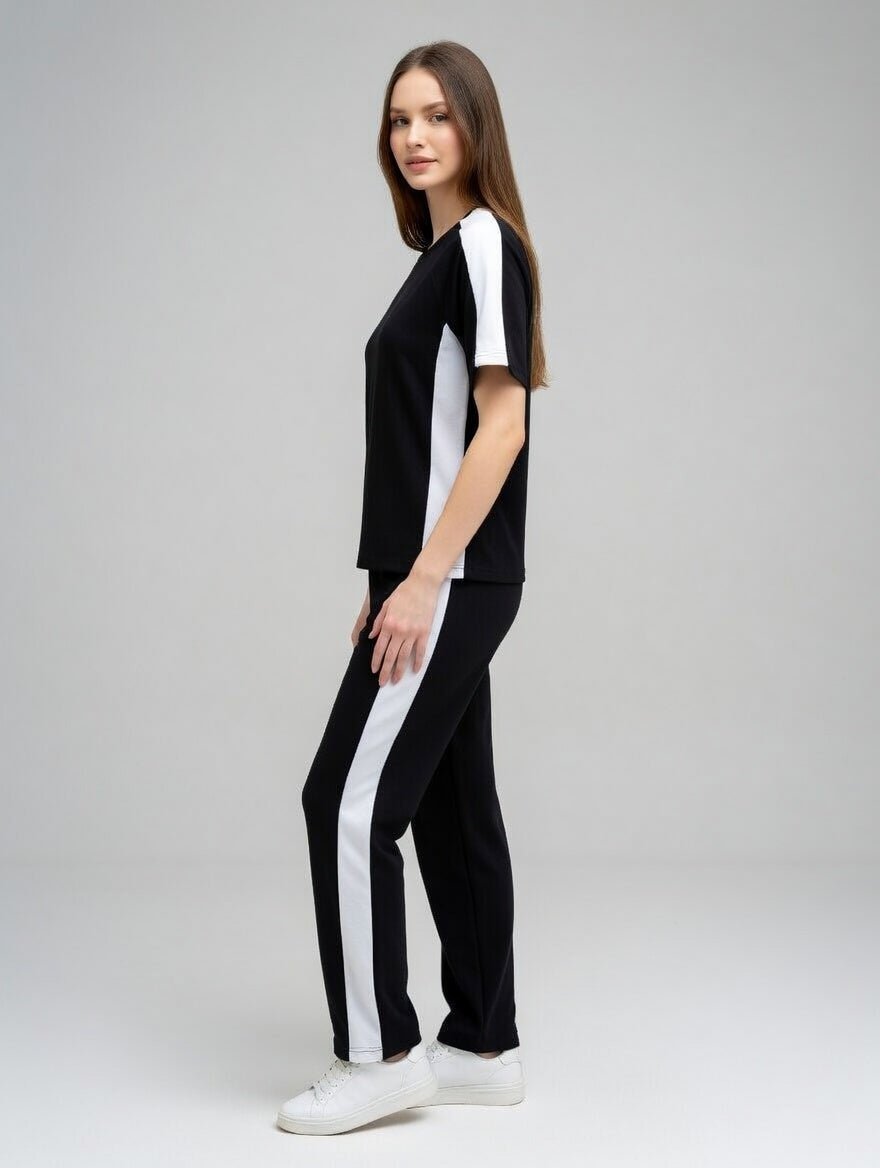 Women Activewear Co-Ord Set | T-Shirt & Track Pant Set | Gym & Sports Wear | Casual & Running Outfit for Women - Maroon