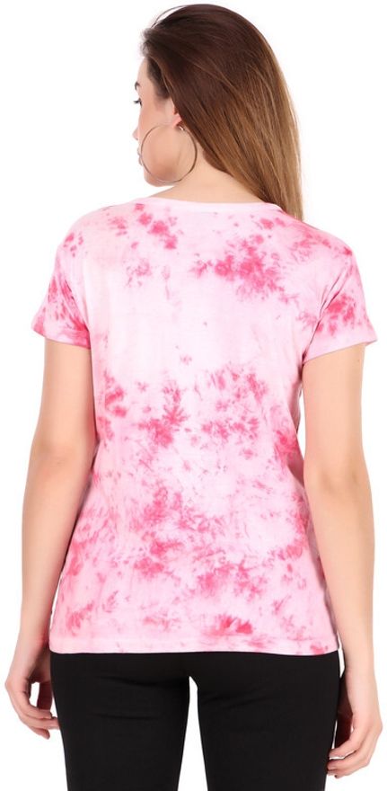 Zicada Women’s Tie-Dye Printed T-Shirt | Stylish Casual Round Neck Short Sleeve Tee
