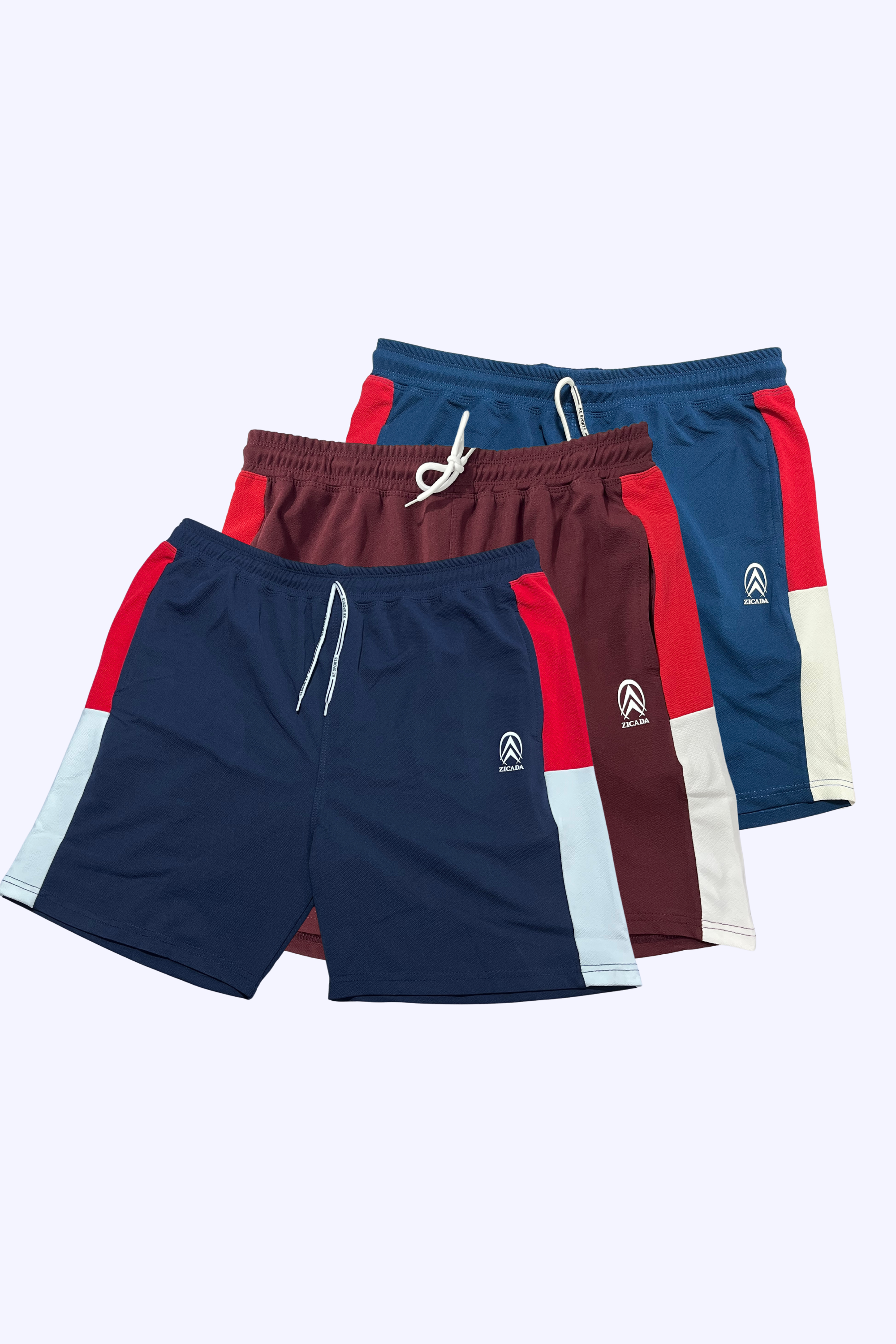 Zicada Men’s Polyester Sports Shorts (Pack of 3) | Lightweight Quick-Dry Gym & Running Shorts for Daily Wear