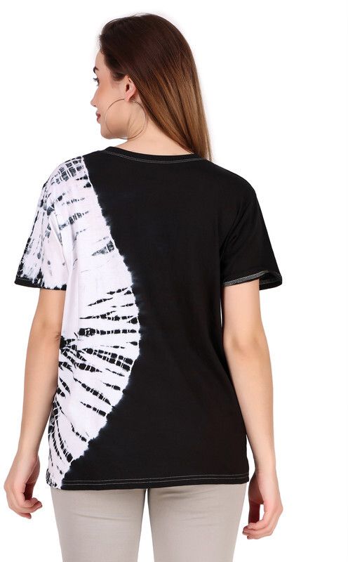 Zicada Women’s Tie-Dye Printed T-Shirt | Stylish Casual Round Neck Short Sleeve Tee