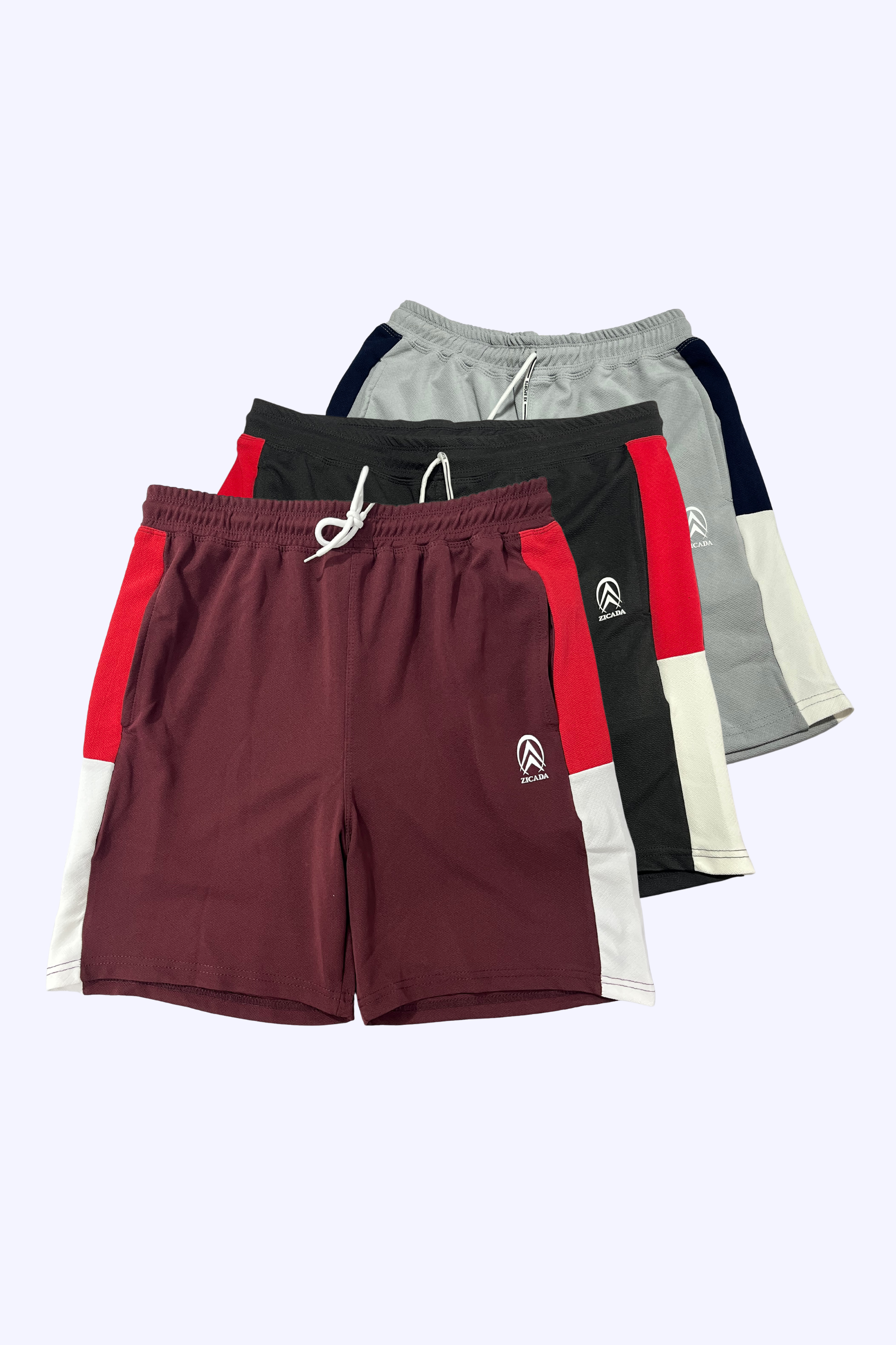 Zicada Men’s Polyester Sports Shorts (Pack of 3) | Lightweight Quick-Dry Gym & Running Shorts for Daily Wear