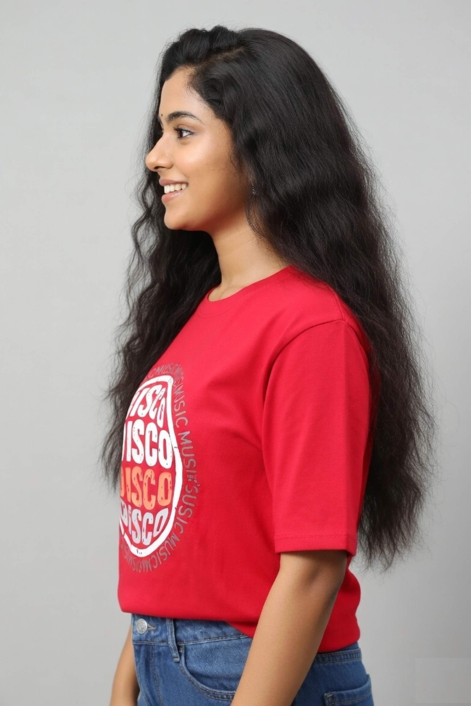 Zicada Pink Oversized Disco Graphic Printed T-Shirt for Girls & Women | T-shirt for women