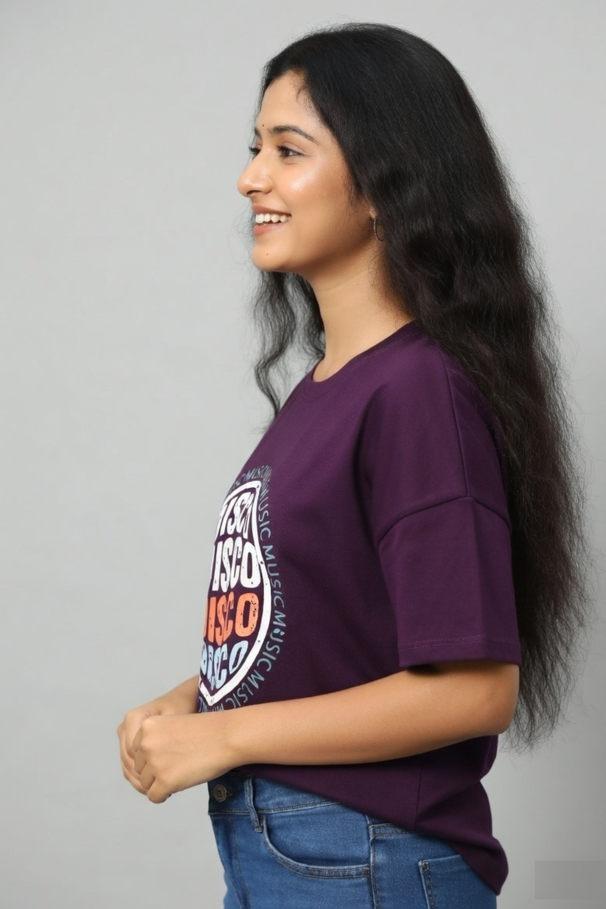 Zicada Oversized Disco Graphic Printed T-Shirt for Girls & Women | T-shirt