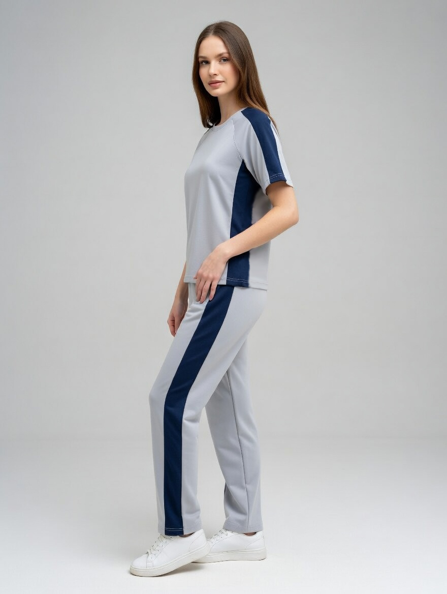 Women Activewear Co-Ord Set | T-Shirt & Track Pant Set | Gym & Sports Wear | Casual & Running Outfit for Women - Maroon