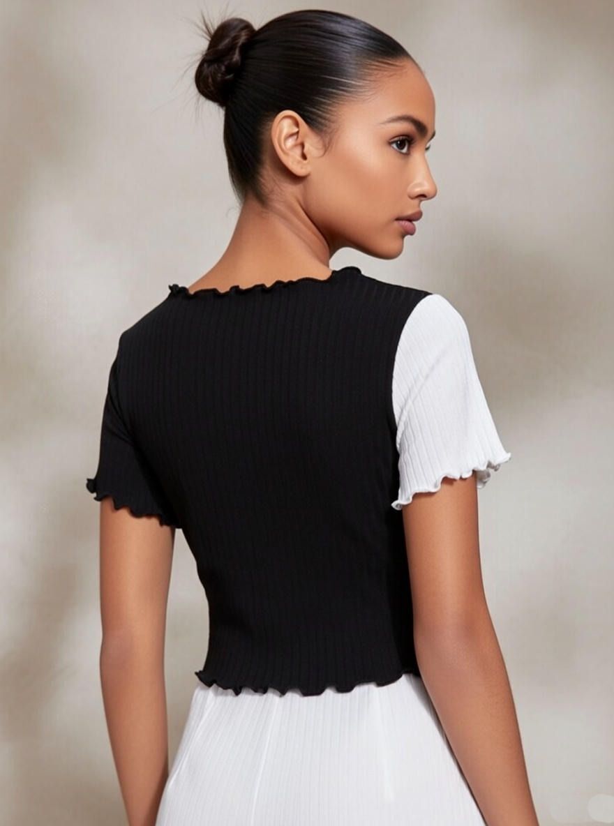 Zicada Women’s Button Front Crop Top | Stylish Short Sleeve Casual Crop T-Shirt | Trendy Summer Wear