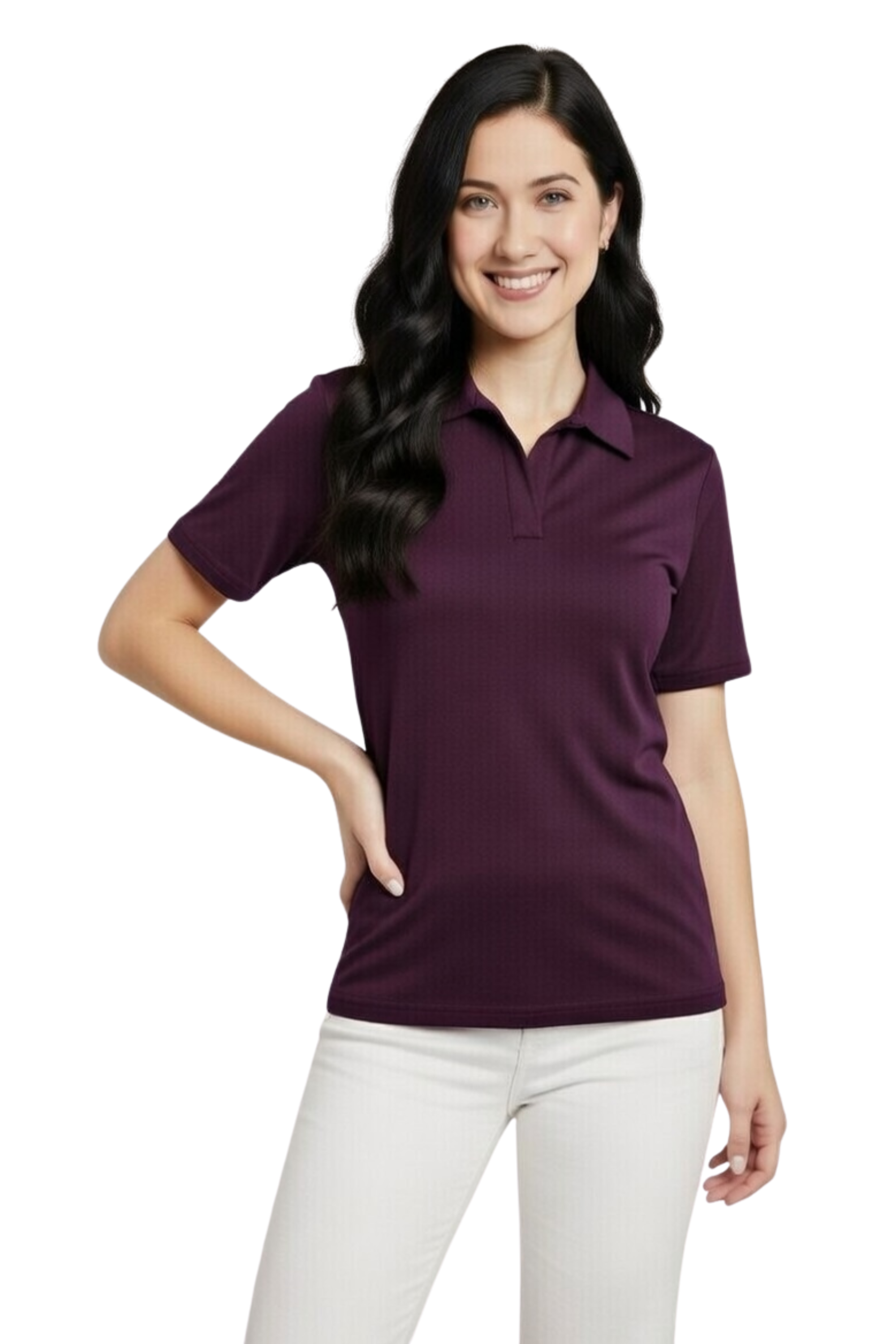 Women’s Short Sleeve Polo T-Shirt | Casual Cotton Blend Collared Tee