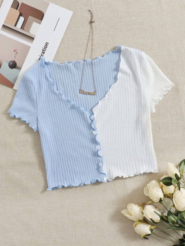 Zicada Women’s Button Front Crop Top | Stylish Short Sleeve Casual Crop T-Shirt | Trendy Summer Wear