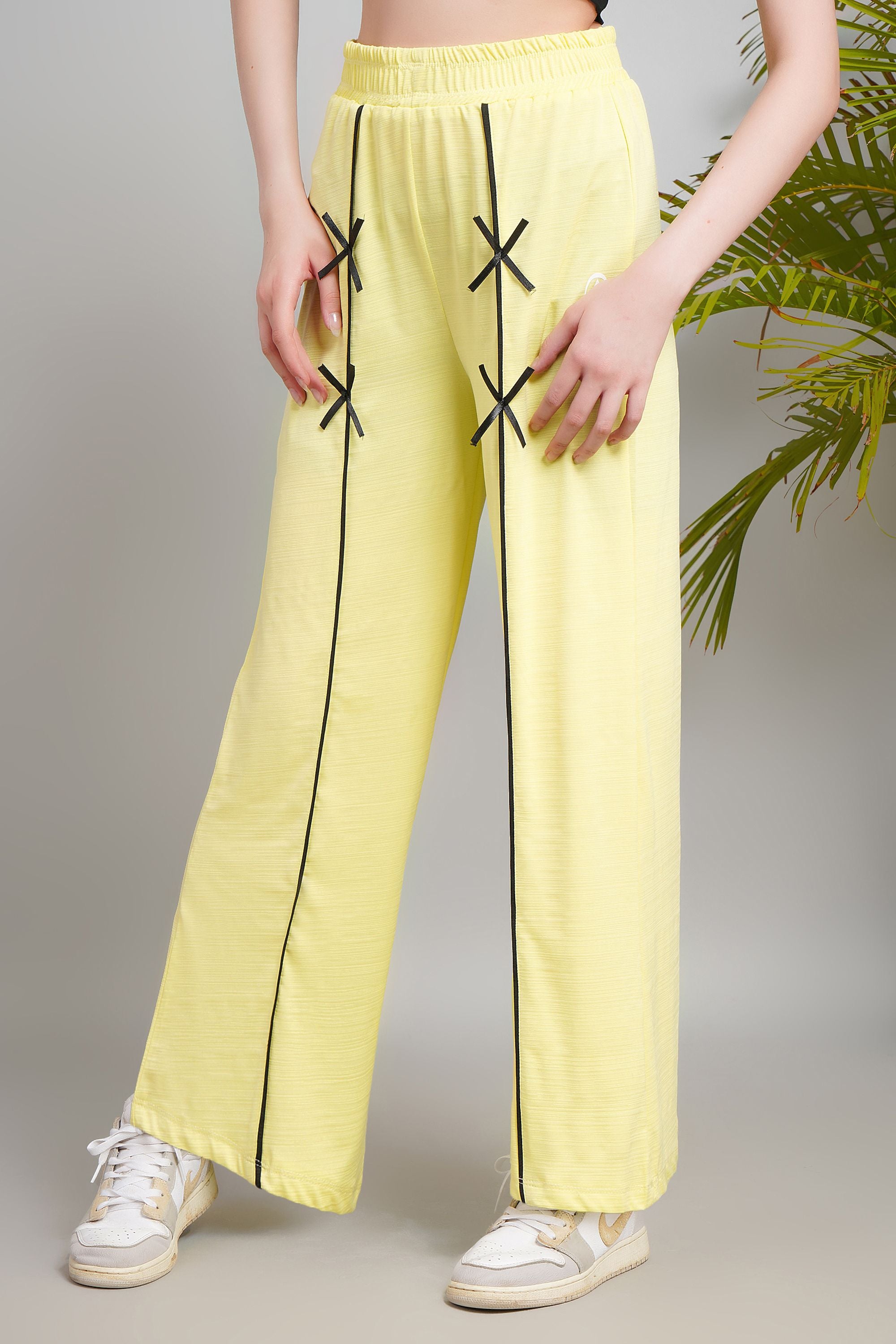 Zicada Women’s Stylish Straight Fit Track Pants | Casual Sports Jogger Pants with Elastic Waist | Comfortable Daily Wear Sky Combo