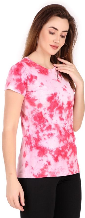 Zicada Women’s Tie-Dye Printed T-Shirt | Stylish Casual Round Neck Short Sleeve Tee