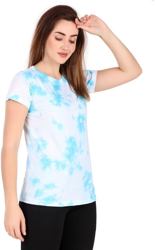 Zicada Women’s Tie-Dye Printed T-Shirt | Stylish Casual Round Neck Short Sleeve Tee