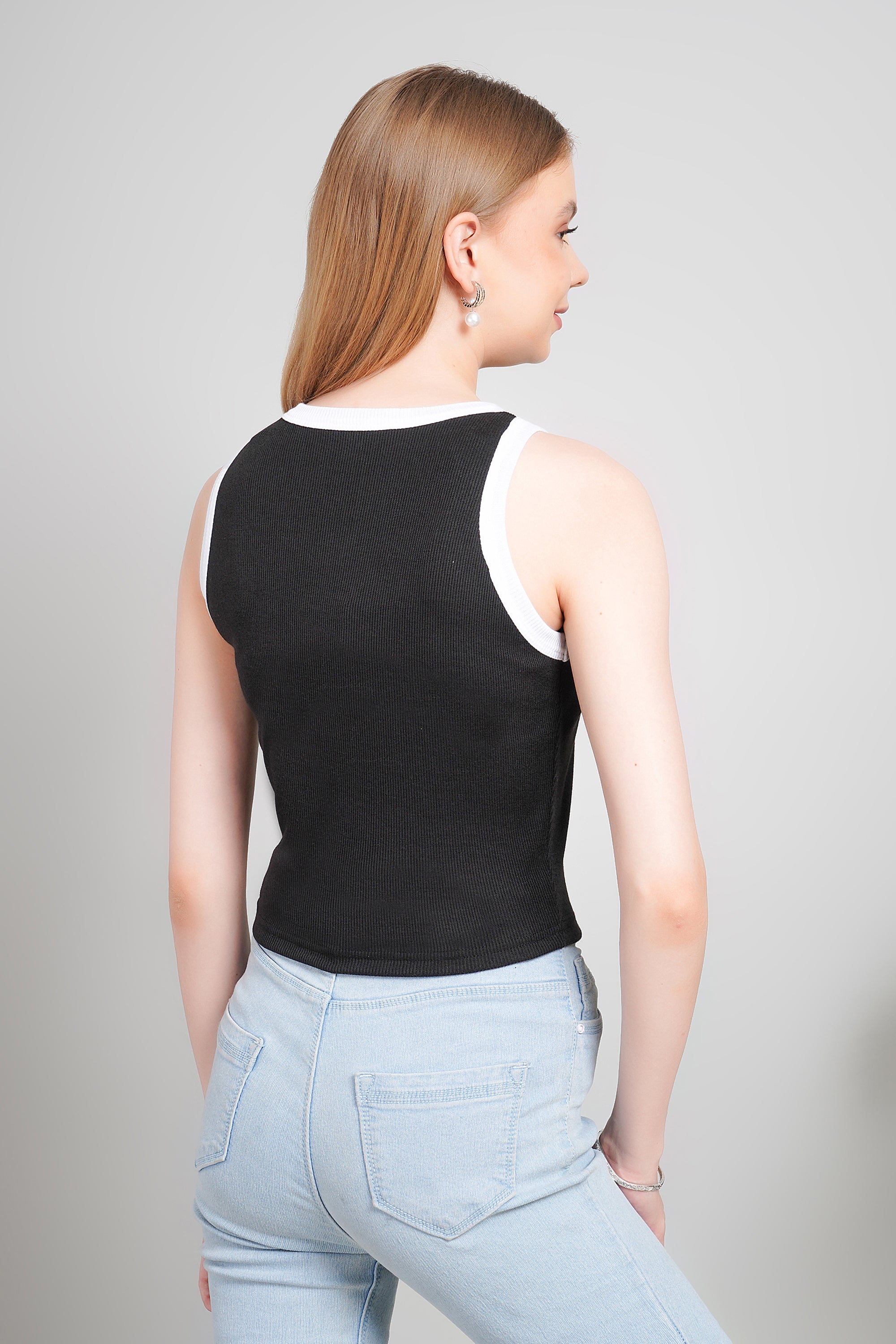 Women's Parkour Tank Top, Round Neck, Regular Fit, Summer Casual Wear