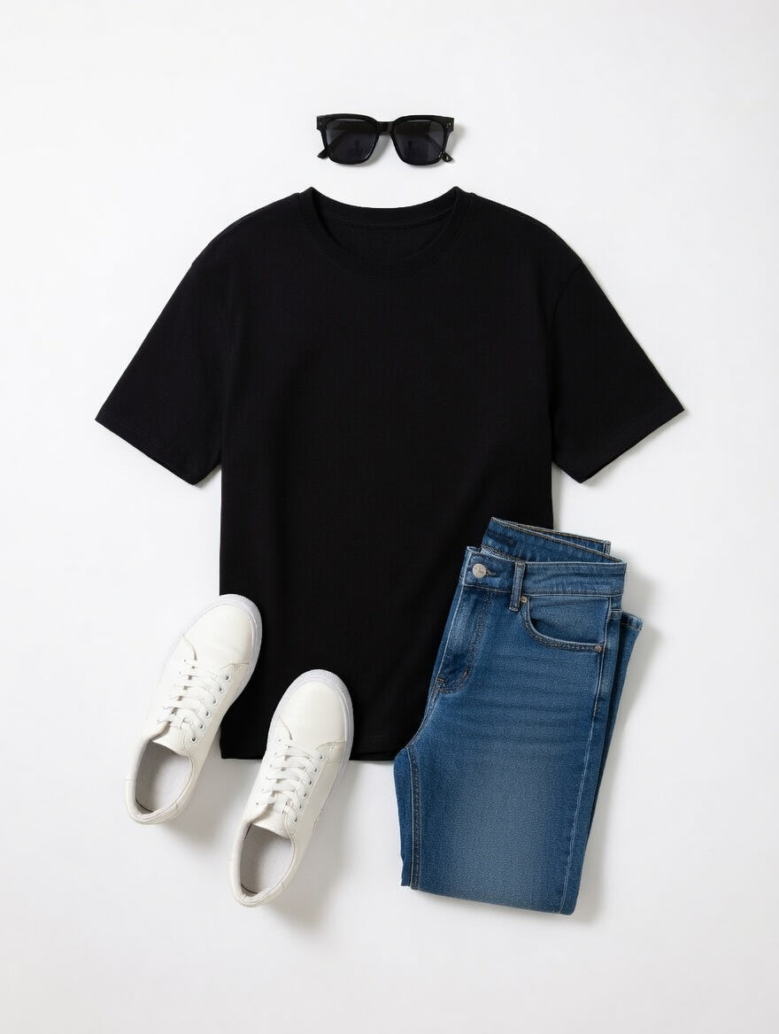 Women’s Oversized Solid T-Shirt | Relaxed Fit Round Neck Casual Loose Tee