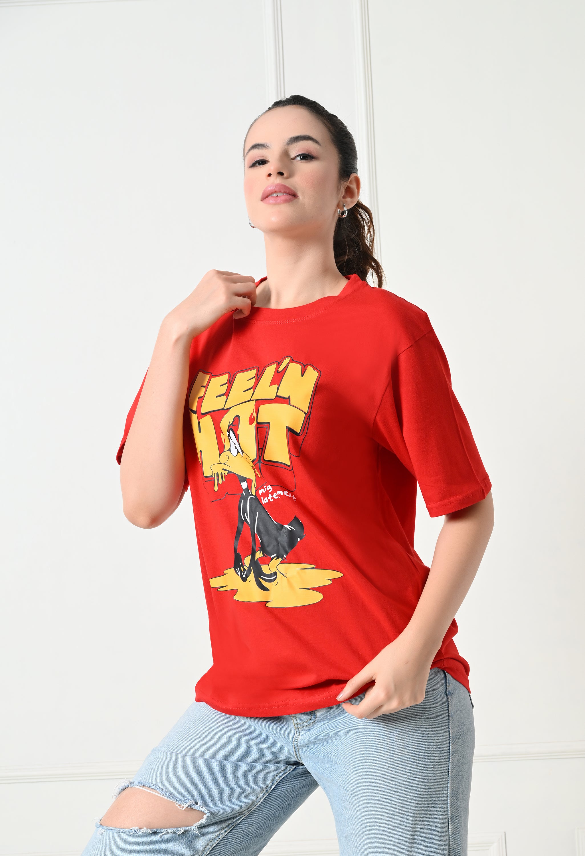 Women’s Graphic Printed T-Shirt – Soft Cotton Blend Tee for Everyday Style