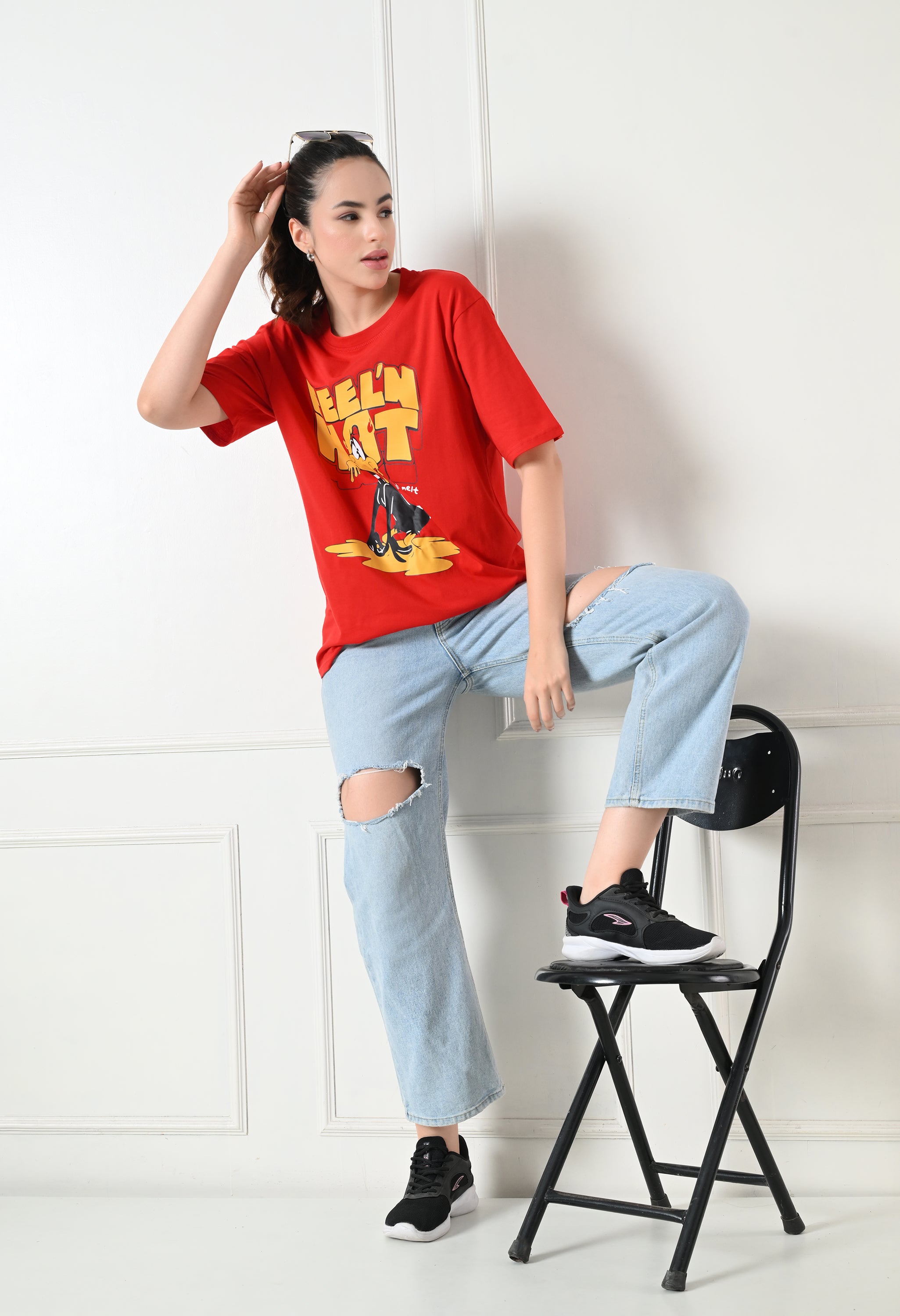 Women’s Graphic Printed T-Shirt – Soft Cotton Blend Tee for Everyday Style