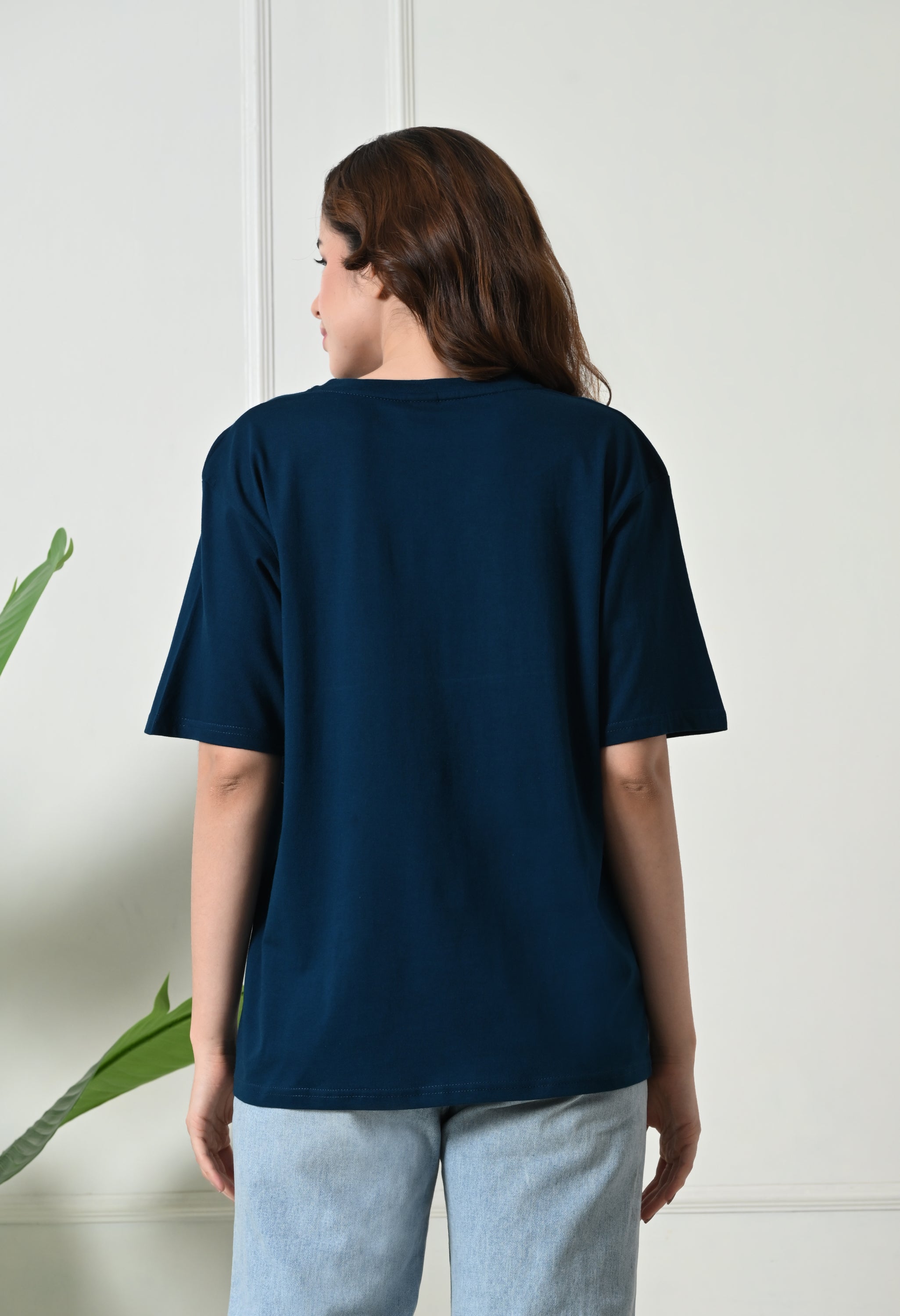 Women’s Cotton Blend Oversized Drop Shoulder Printed T-Shirt | Soft, Breathable & Light Weight | Loose Fit Stylish Top for Girls with Premium Graphic Print
