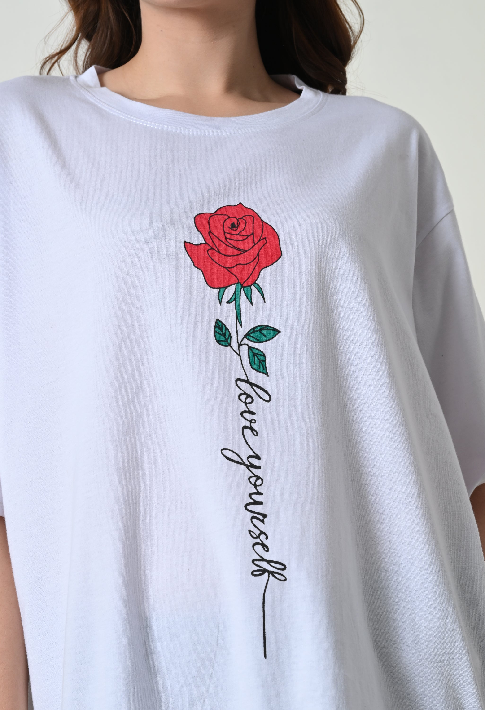 Women’s Cotton Blend Oversized Drop Shoulder Printed T-Shirt | Soft, Breathable & Light Weight | Loose Fit Stylish Top for Girls with Premium Graphic Print