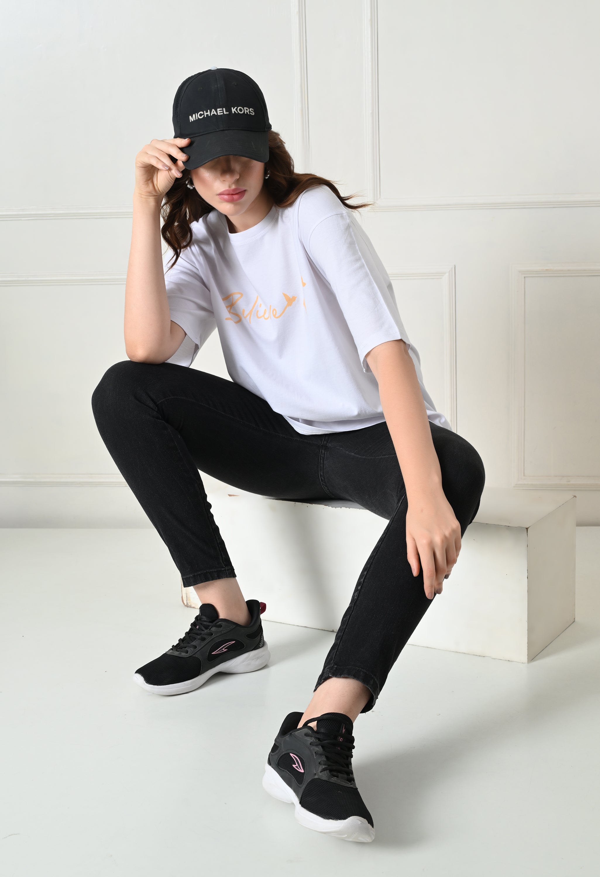 Women’s Cotton Blend Oversized Drop Shoulder Printed T-Shirt | Soft, Breathable & Light Weight | Loose Fit Stylish Top for Girls with Premium Graphic Print