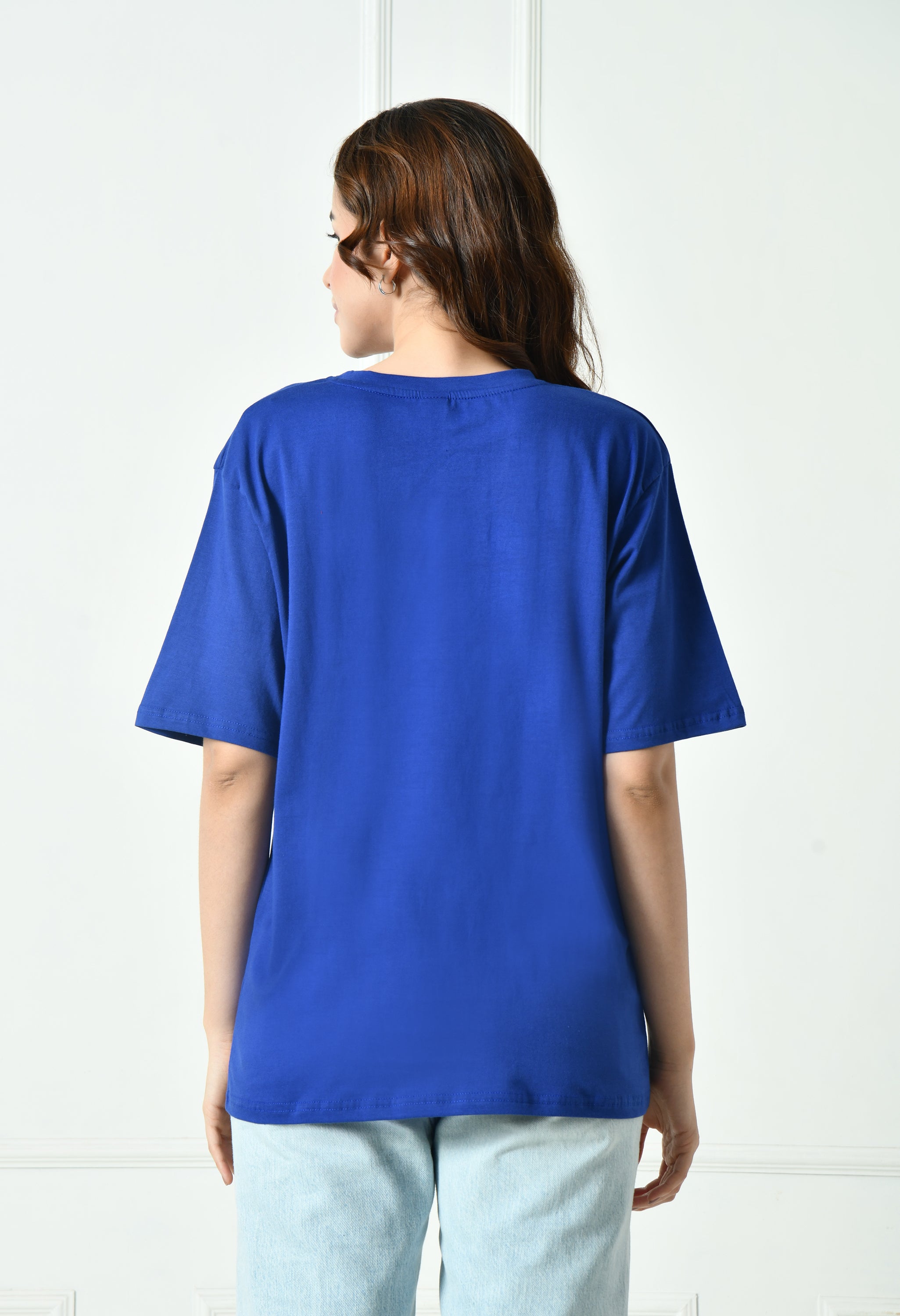 Women’s Cotton Blend Oversized Drop Shoulder Printed T-Shirt | Soft, Breathable & Light Weight | Loose Fit Stylish Top for Girls with Premium Graphic Print