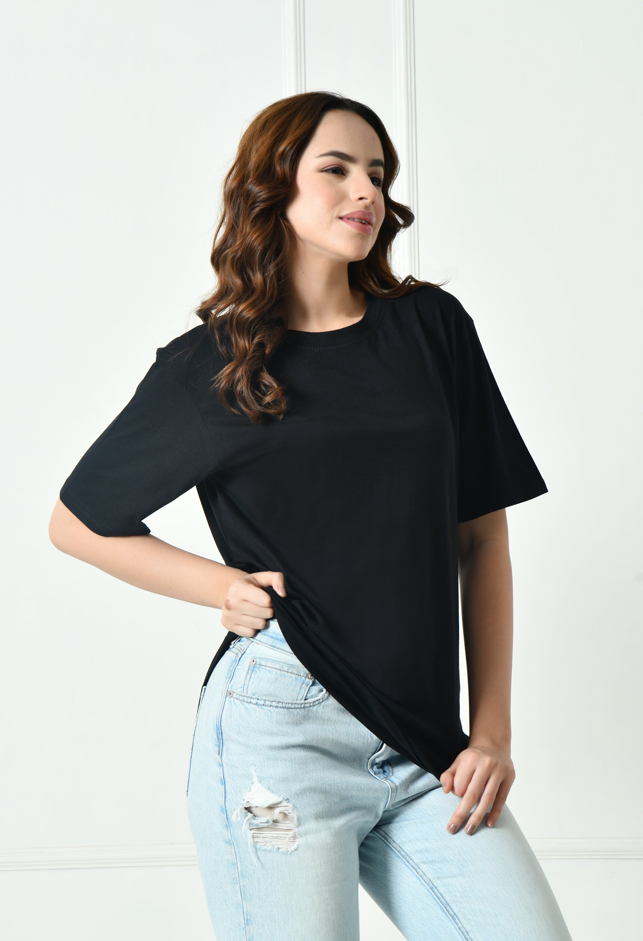 Women’s Cotton Blend Oversized Drop Shoulder Printed T-Shirt | Soft, Breathable & Light Weight | Loose Fit Stylish Top for Girls with Premium Graphic Print