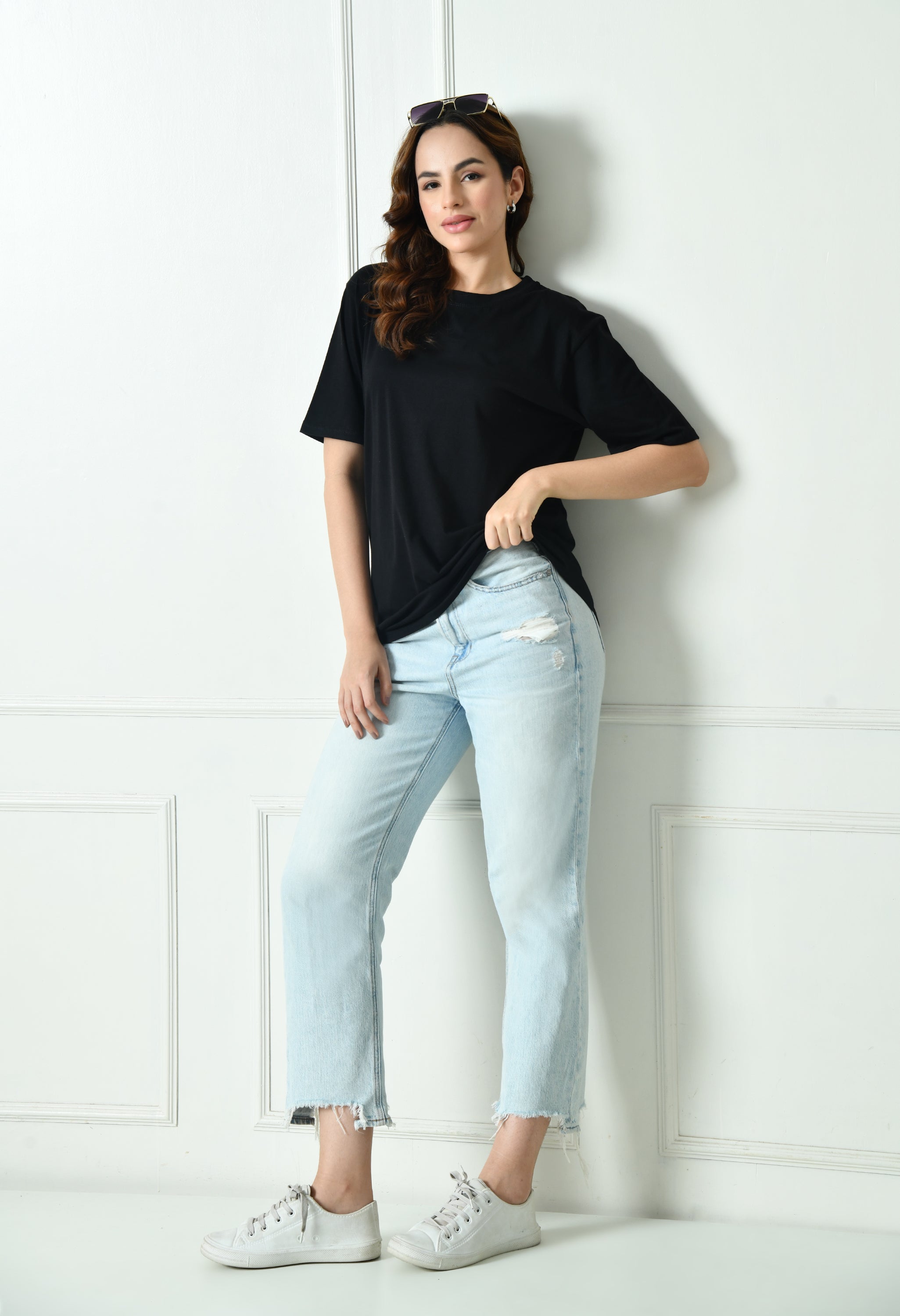 Women’s Cotton Blend Oversized Drop Shoulder Printed T-Shirt | Soft, Breathable & Light Weight | Loose Fit Stylish Top for Girls with Premium Graphic Print