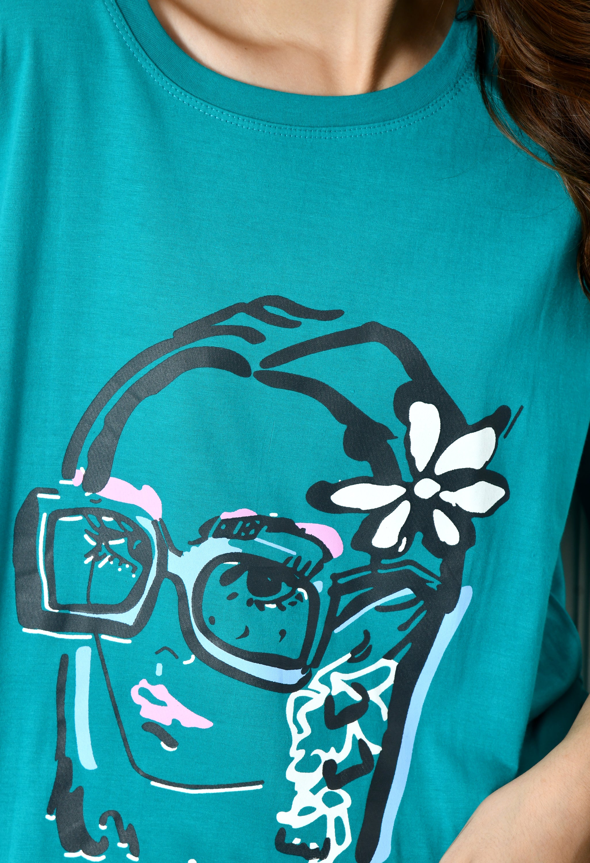 Women’s Graphic Printed T-Shirt – Soft Cotton Blend Tee for Everyday Style