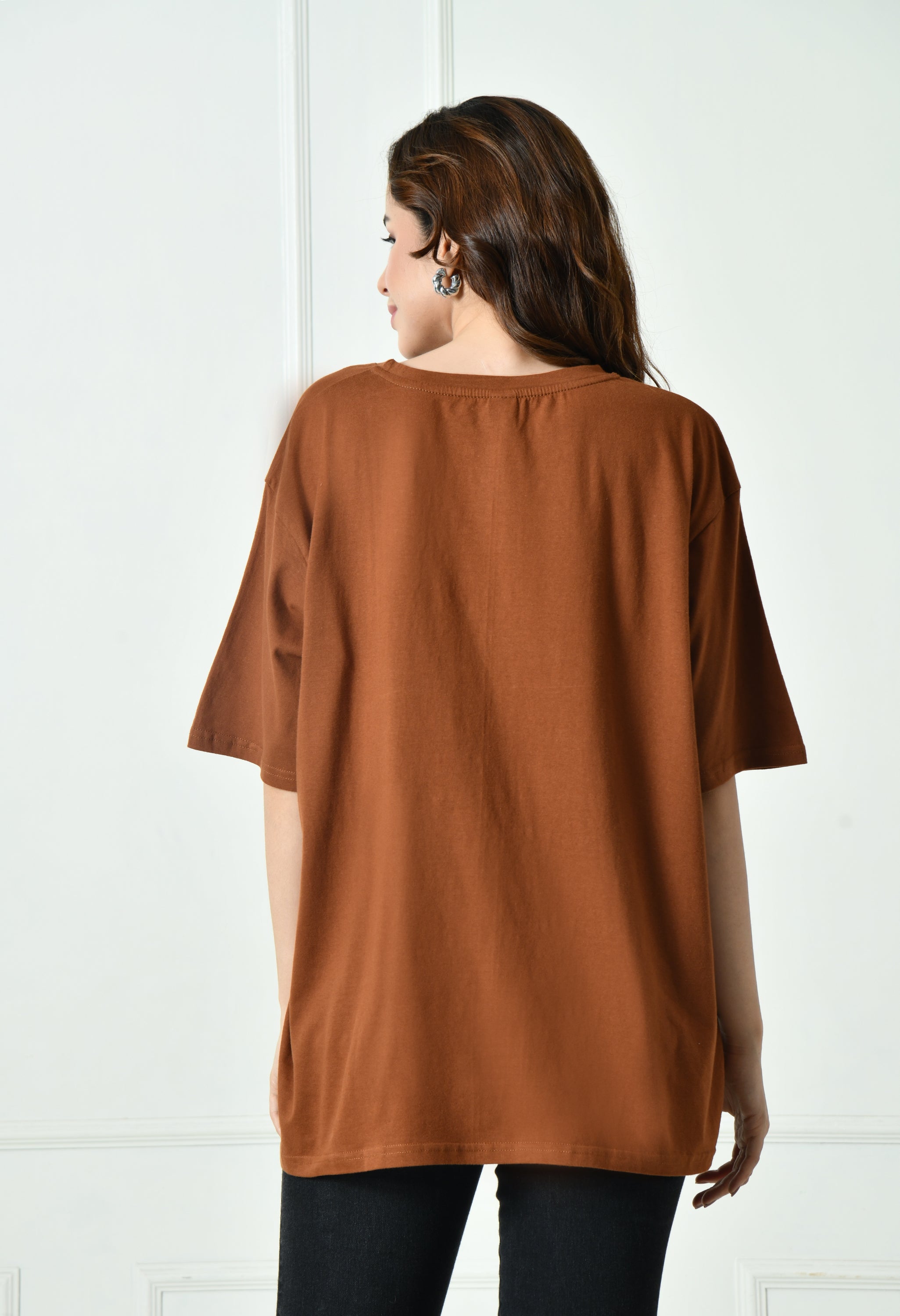 Women’s Cotton Blend Oversized Drop Shoulder Printed T-Shirt | Soft, Breathable & Light Weight | Loose Fit Stylish Top for Girls with Premium Graphic Print
