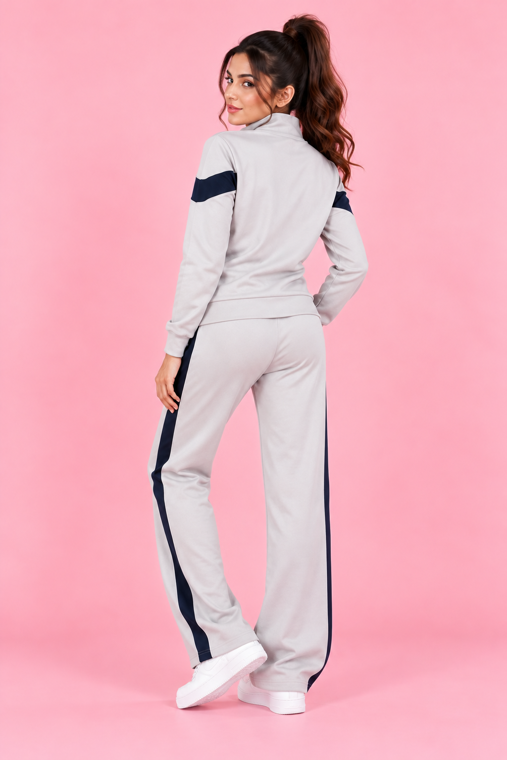 Women's Tracksuit Co-Ord Set | Full Sleeve High Neck Zipper Jacket with Jogger Pants | Casual Sports Wear | Lightweight Activewear for Women